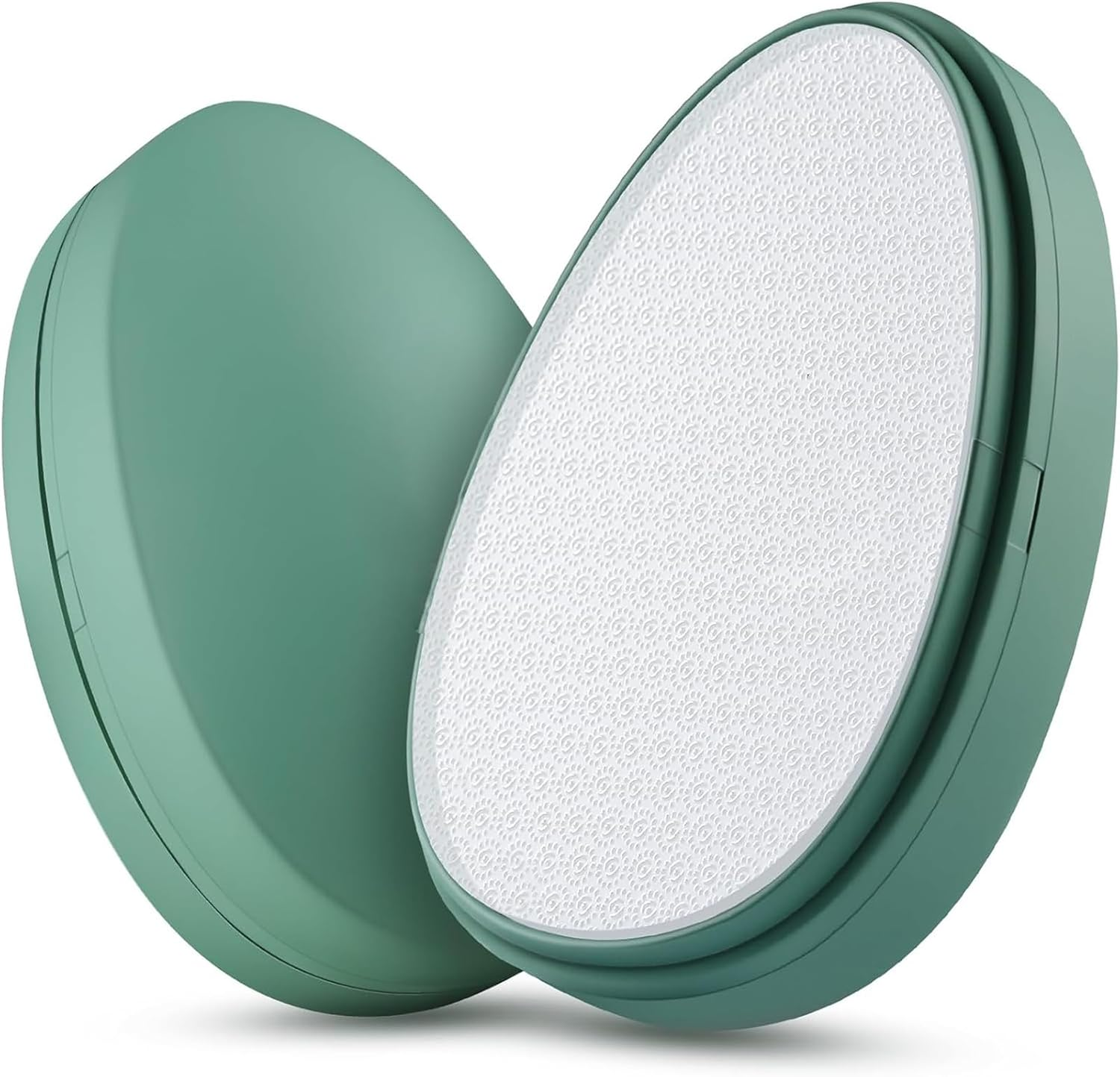 Nano Glass Foot File Callus Remover with Cover， Foot Scrubber Callus Remover for Wet and Dry Feet, Handheld Sized Foot Scraper Portable Pedi Egg Foot Care Tool - Green image number 1