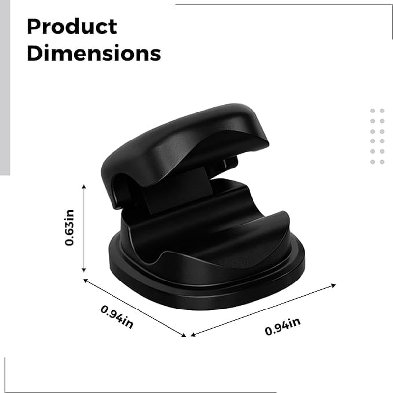 Cable Clips & Cable Management 12-Pack, Spring Cord Organizer for Desk and Nightstand, Phone Charger Cord Holder for Home Office Organization - 12 Pieces, Black image number 2