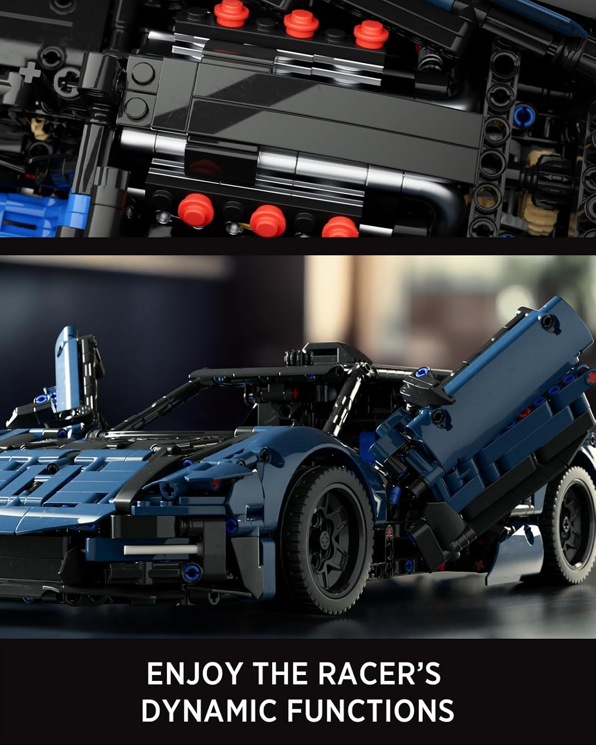 Nifeliz MCX Race Car Building Set for Adults, Collectible 1/12 Scale Sports Car Model Toy, Ideal Gift for Race Lovers (1,726 PCS, NF10321) image number 2