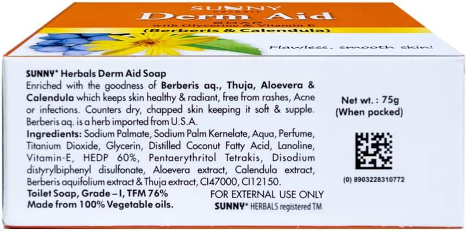 Bakson'S Sunny Derm Aid Soap with Berberis and Calendula (75G) - Pack of 6