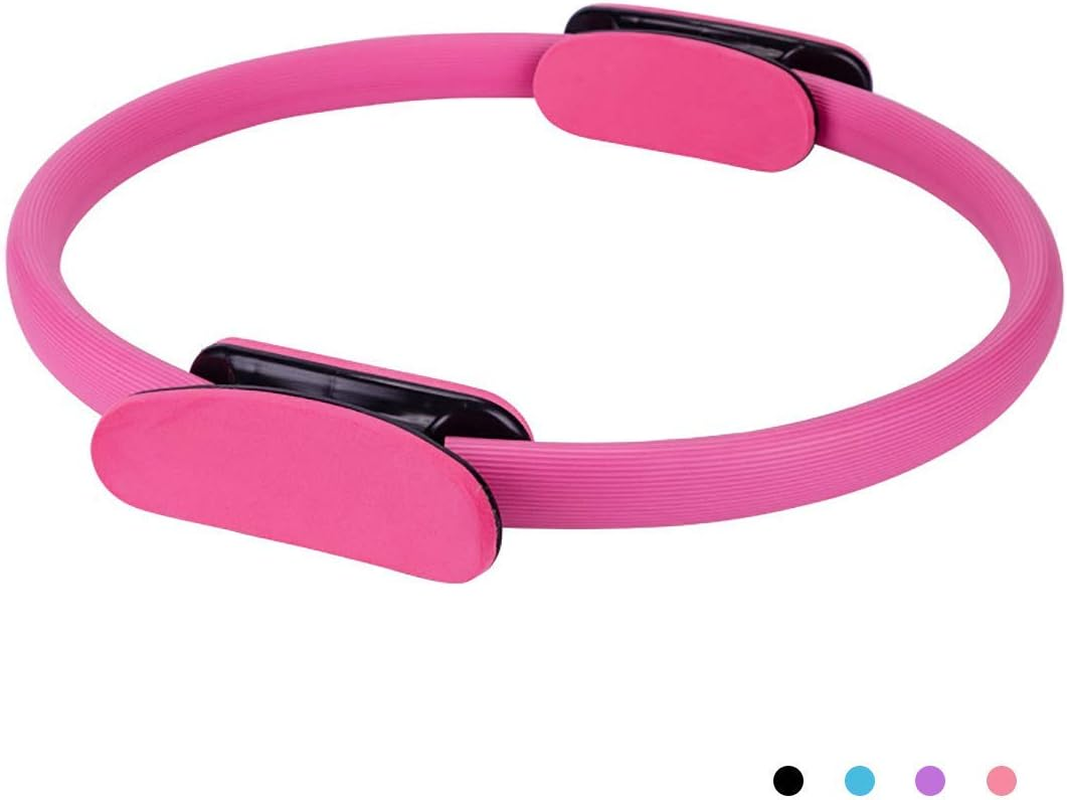 Pilates Ring, 15 Inch Pilates Magic Fitness Circle Yoga Circle with Soft Dual Grip Handles, Home Workout Exercise Equipment for Weight Loss, Toning and Sculpting Thigh, Abs, Legs, Arms, Hip