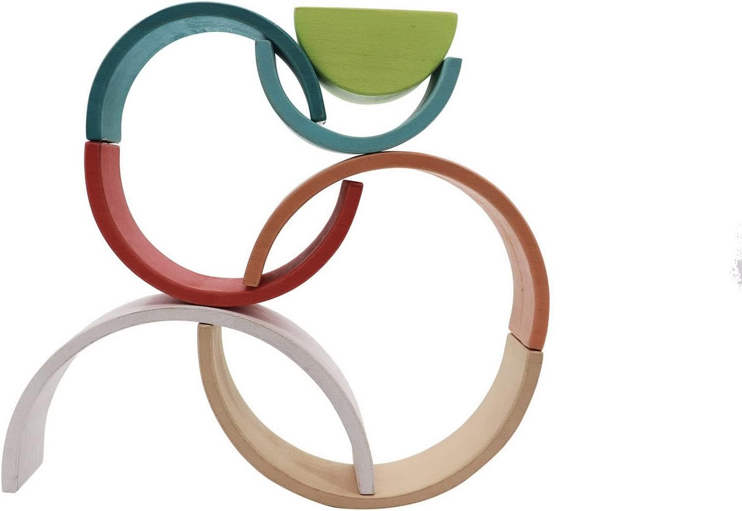 Kaper Kidz Calm & Breezy Wooden Rainbow Terracotta Stacking Toy image number 4