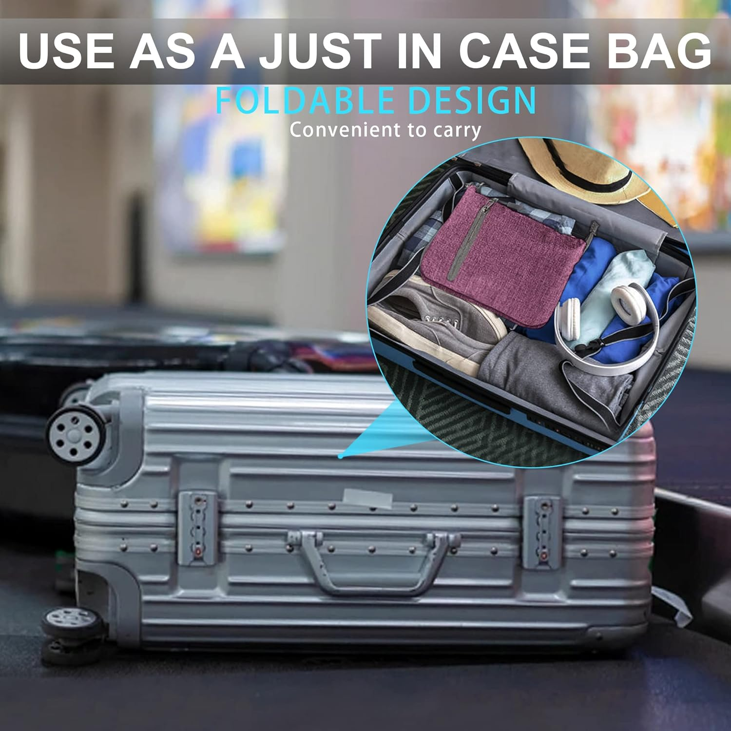 Vomgomfom Travel Duffle Bag for Men, Foldable Travel Duffel Bag with Shoes Compartment Overnight Bag for Men Women Waterproof & Tear image number 7