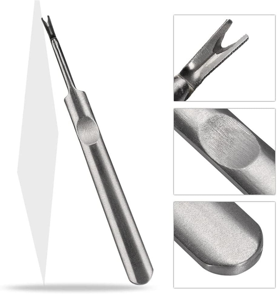 AKOAK 2 Pcs Stainless Steel Dead Skin Fork V - Shaped Nail Edge Dead Skin Durable Cuticles Dead Skin Scraper Nail Care Essential Gadget image number 3