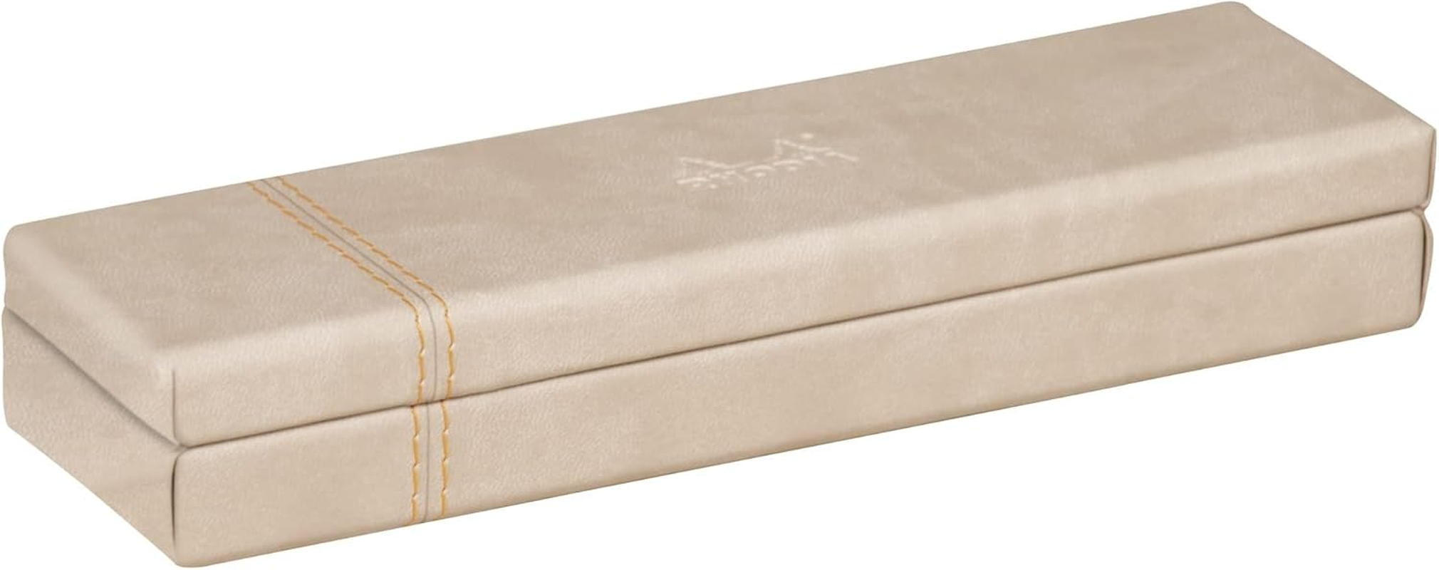 RHODIA 318877C - Turquoise Pencil Case - 21X5.5X3 Cm - Orange Saddle Stitching - Faux Leather Exterior - Rhodiarama Home Office Collection - Office Organization & Design Storage