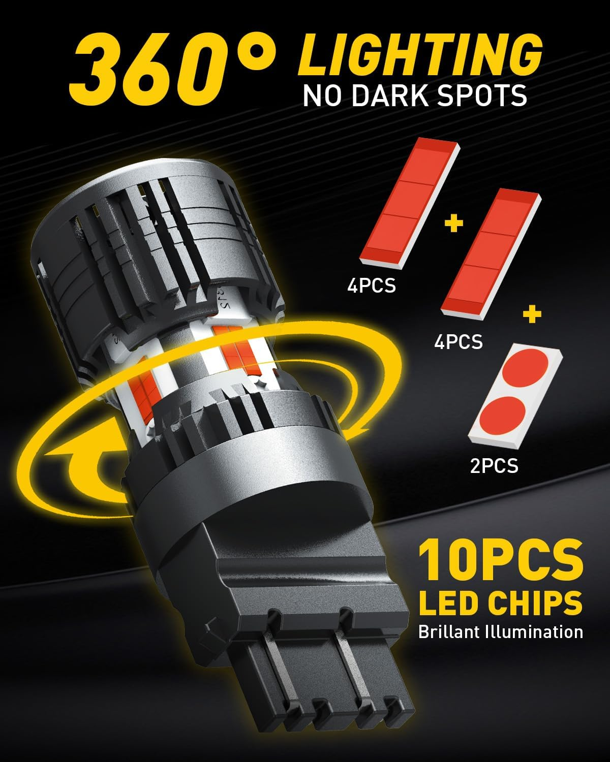 AUXITO CANBUS 3157/3156 LED Bulbs Red with Built-In Resistor 3056 3057 3457R 4057 4156 4157 anti Hyper Flash Error Free Brake Lights, Tail Lights, Stop Lights,B Pack of 2 image number 4