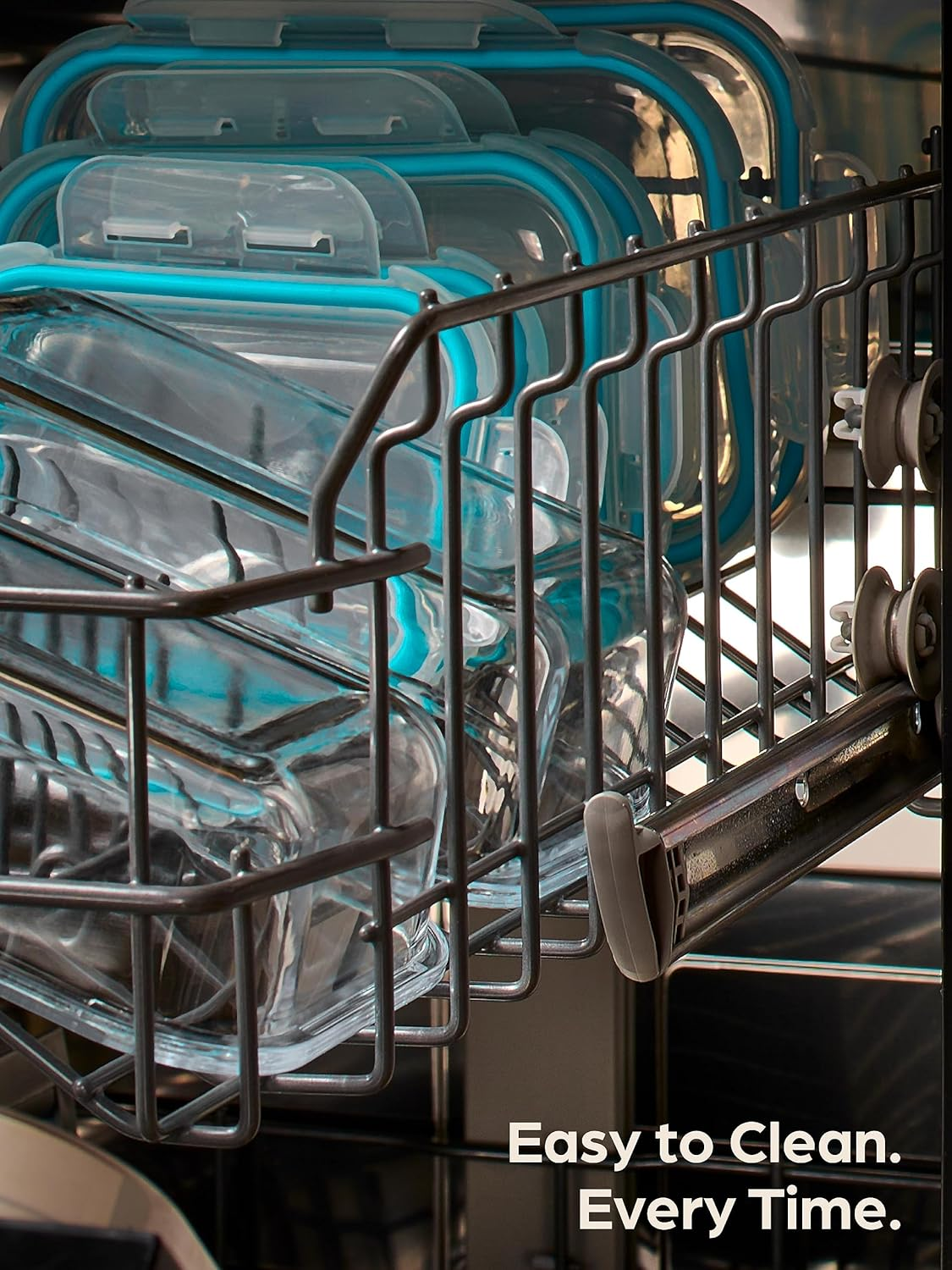 Praknu Glass Container with Lid, 1000 Ml, Set of 4, Food Storage Containers, Stackable and Airtight, Bpa-Free, Dishwasher Safe, Freezer and Microwave Safe image number 6