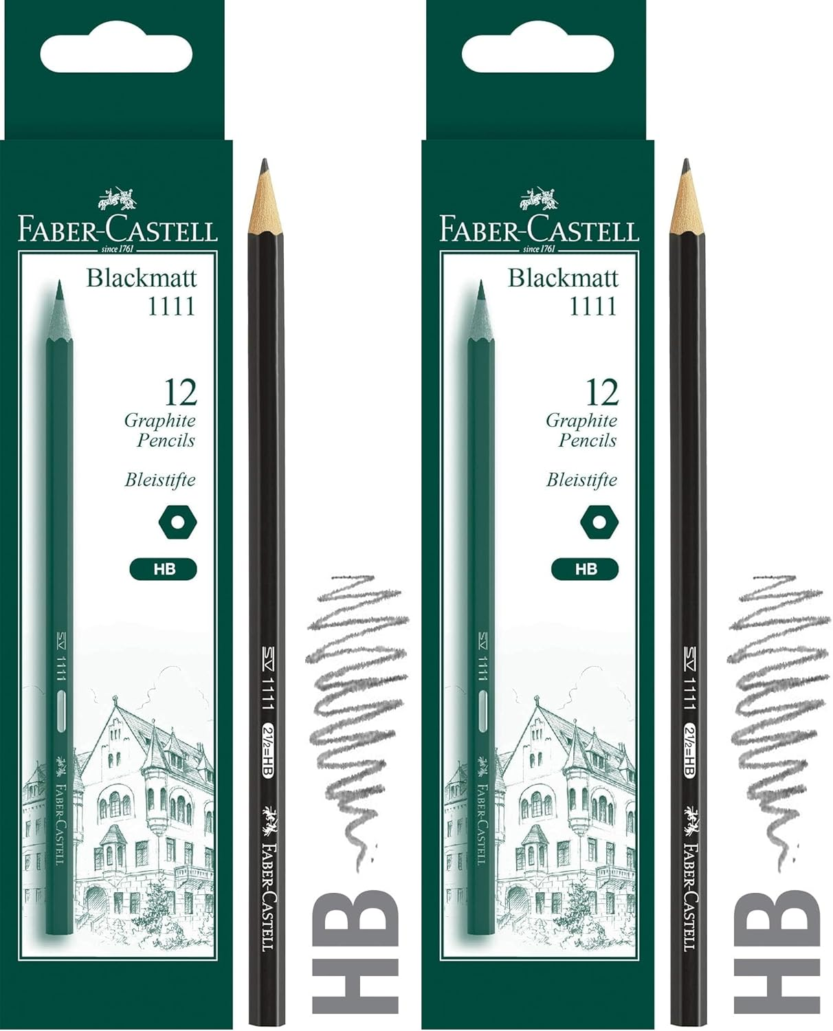 Faber-Castell Graphite Pencil 1111 HB, Pack of 12, (12-111100) image number 4