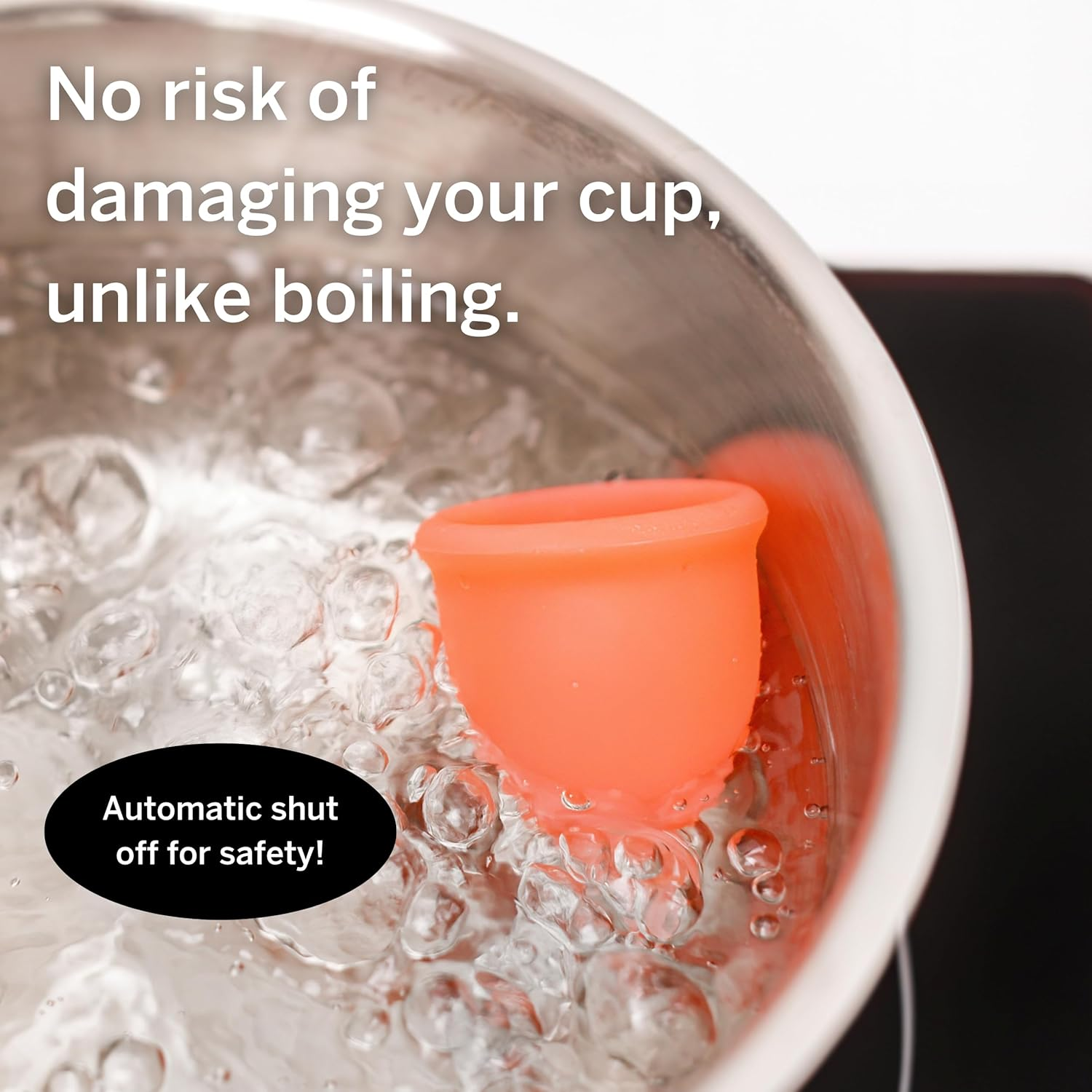 Pixie Menstrual Cup Sterilizer - Ranked 1 for the Best Steamer - Kills 99.9% of Germs with Cleaner Steam - Wash Your Period Cup or Disc in 3 Minutes! - Automatic Timing Shut-Off Switch image number 6