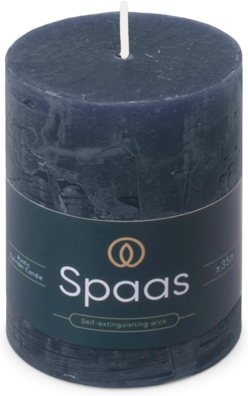 Spaas Rustic Pillar Candle 70/95 Mm Pack of 35 Dark Blue image number 5