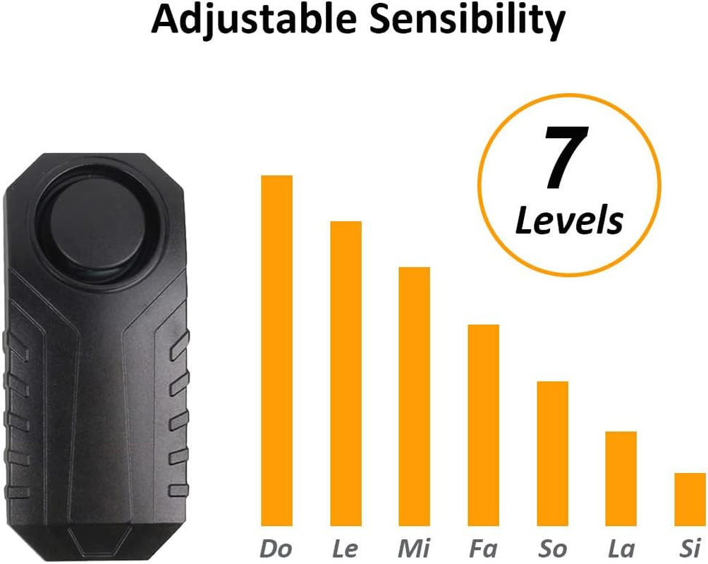 Lancoon Upgraded Bike Alarm, Anti-Theft Burglar Security Sensor Adjustable Volume Sensitivity for Motorcycle Scooter Trailer E-Bike Cart Fence image number 3