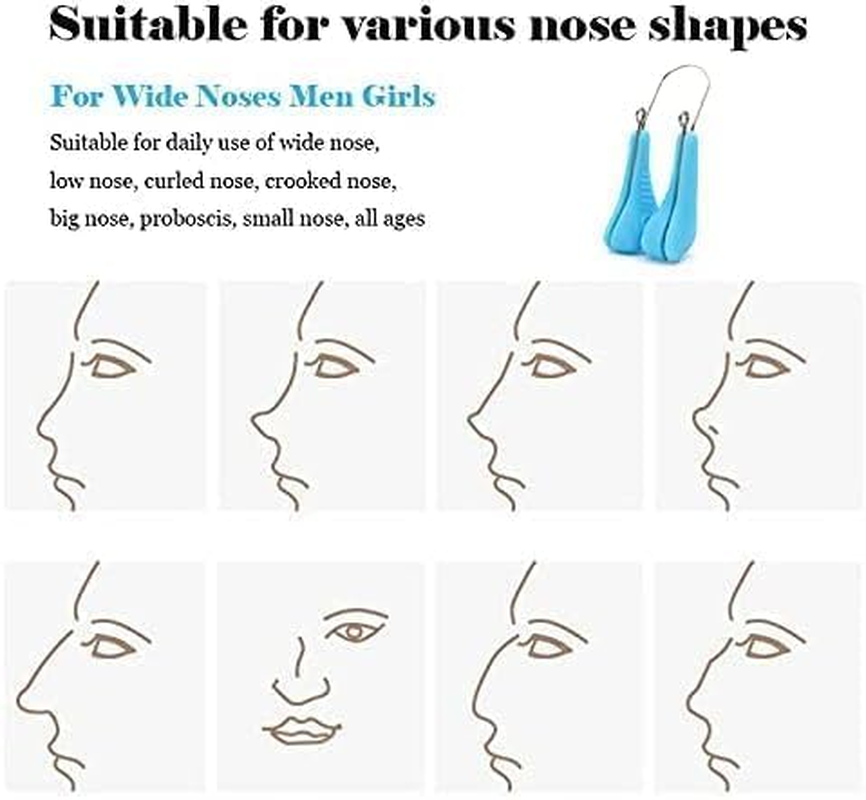 Nose Shaper Lifter Clip, Silicone Beauty up Lifting Soft Safety Pain-Free Silicone Nose Corrector, Bridge Straightener Shrinker for Wide Noses (Blue, One Size) image number 4