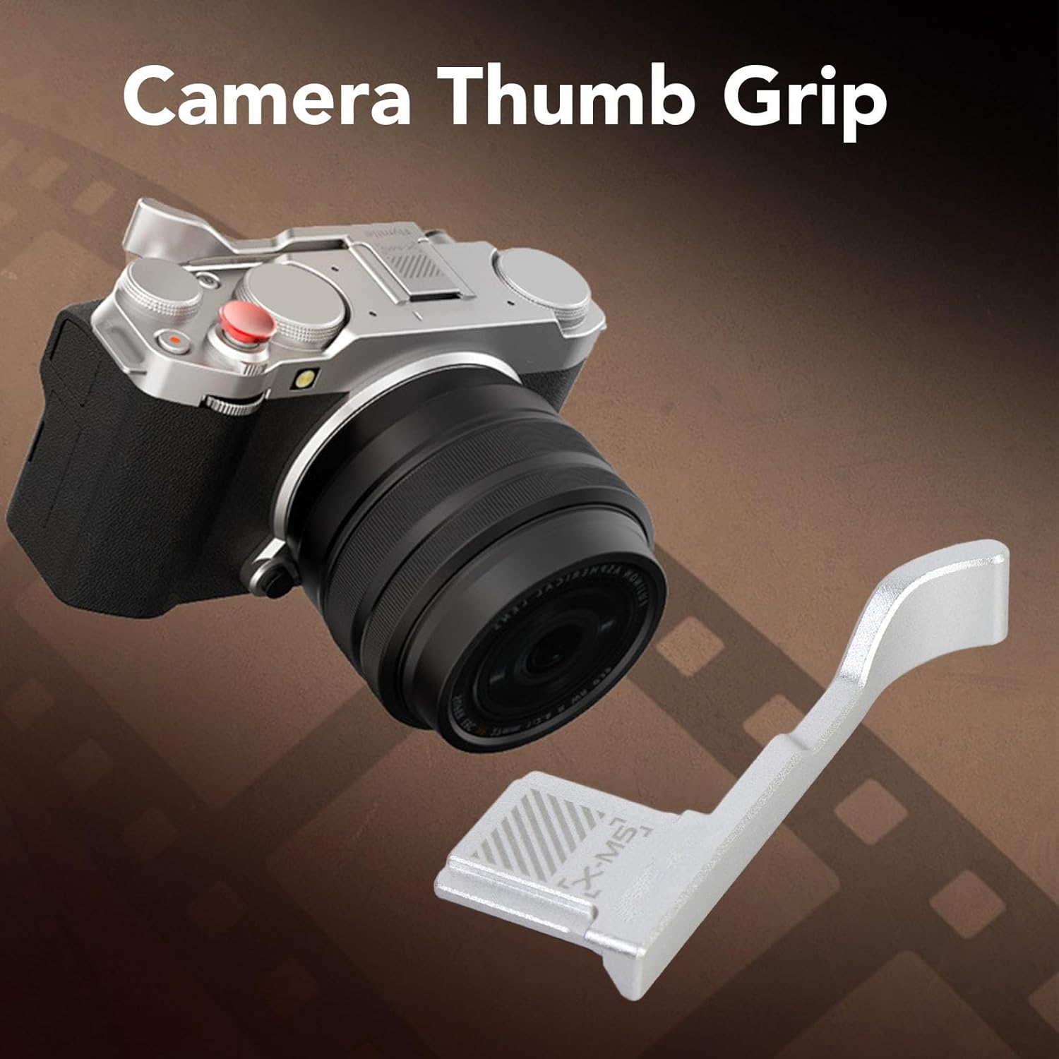 X-M5 Thumb Grip, Aluminum Alloy Metal Hot Shoe Thumb up Rest Support Grip for X-M5 Camera, with Shutter Release Button, Silver image number 5