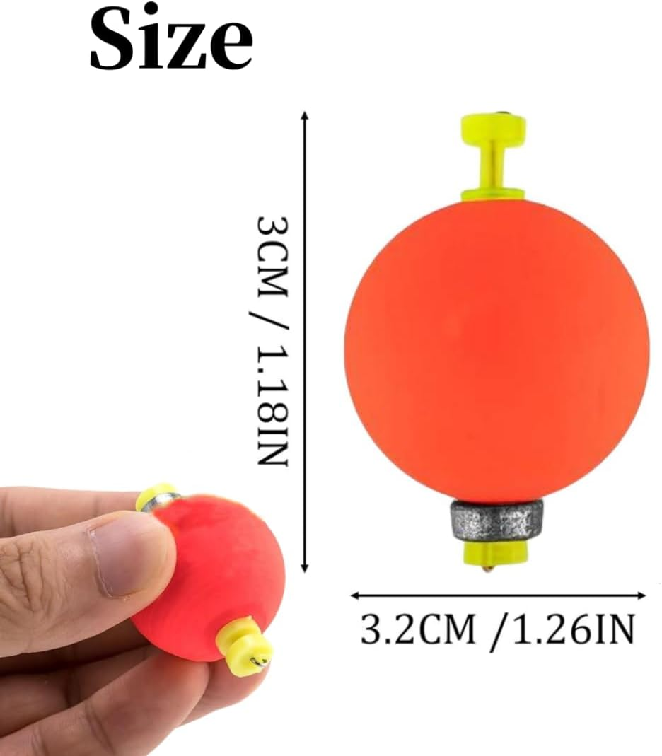 10PCS EVA Foam Fishing Floats, Snap-On Spring Weighted Multipurpose Bobbers for Crappie Bass Panfish Bluegills Trout image number 5