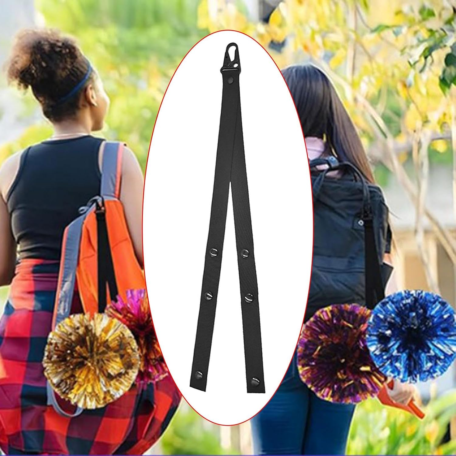 Poms Holder Strap, Cheer Backpack, Easy to Use Webbing Cheerleader Props Holder, for Backpack Dance image number 4