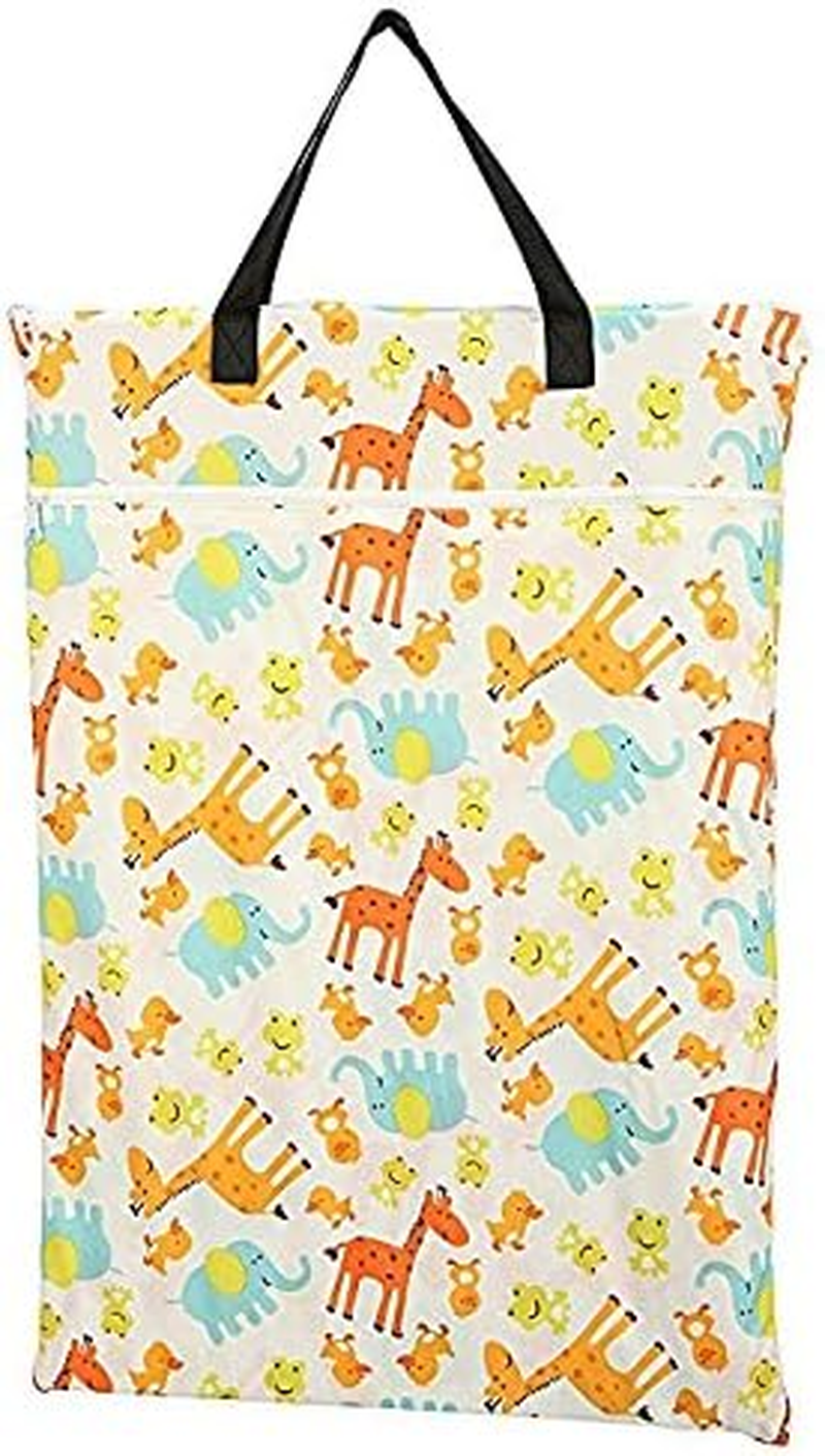Large Hanging Wet/Dry Cloth Diaper Pail Bag for Reusable Diapers or Laundry, Sea