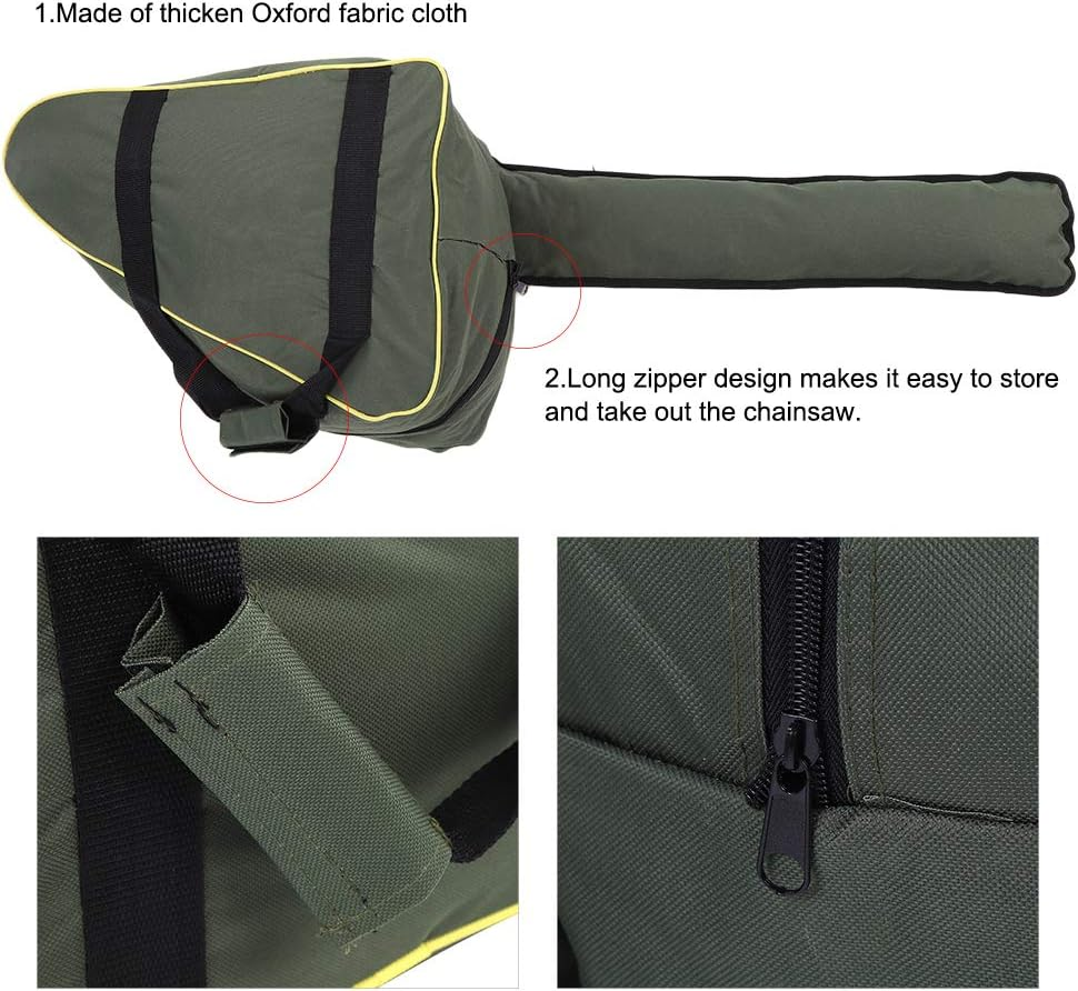 Chainsaw Carrying Bag, Long Zipper Design Chainsaw Case Bag 36.22 X 11.42 X 8.66Inch Chainsaw Protective Box for Outdoor for Lawn(Green) image number 2