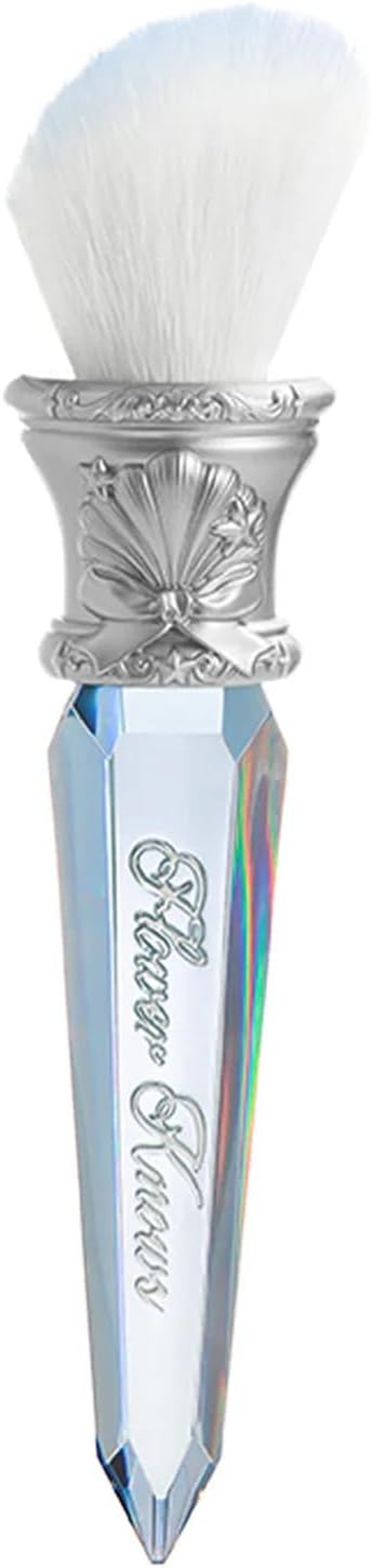 Flower Knows Shell'S Jewel Angled Blush Brush,Soft Powder Blush Brush for Cheeks,Face Makeup Brush for a Sculpted Look,Lightweihgt,Vegan & Cruelty-Free(Crystal Pink)