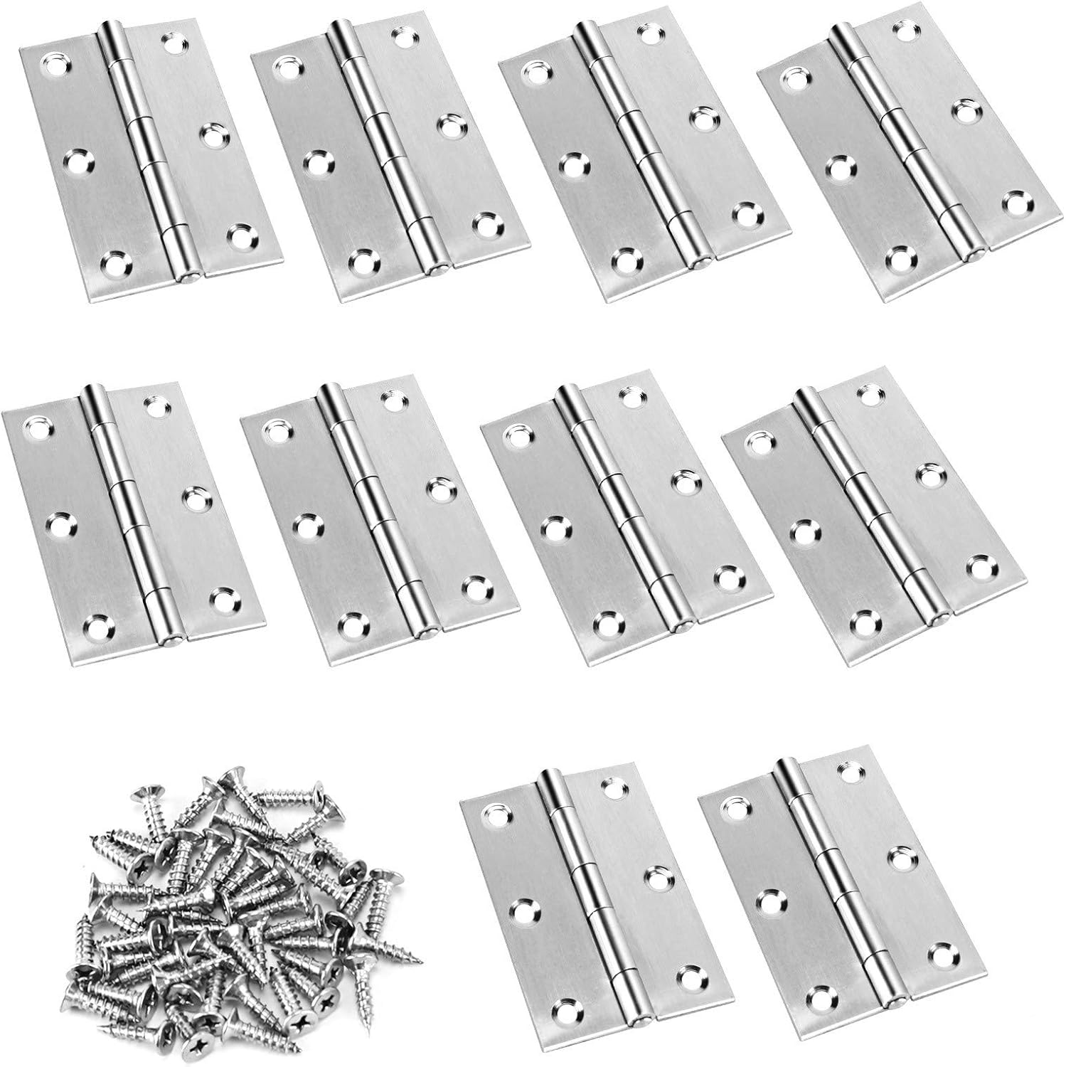 Bearing Ball Door Hinge, Quiet Bearing Hinge for Door, Room Door, Bathroom Door, Piano, Kitchen Cabinet, Case, Window and Other Hinge Scenes, Door Hinges, Hinges Outdoor (3-Inch 10 Pieces) image number 3