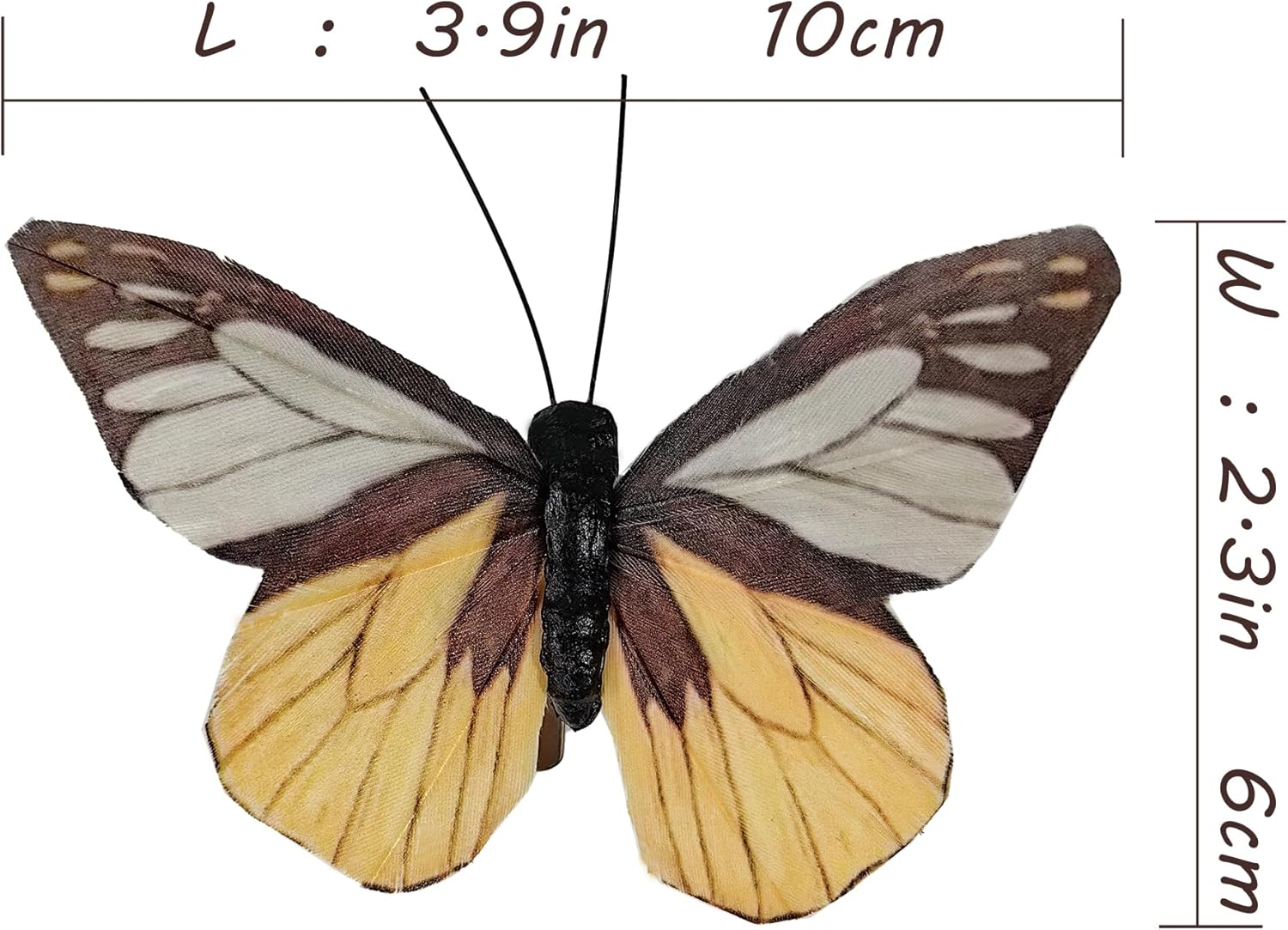 Ychtewy-Feather Butterfly for Craft Decoration Set of 12 with Clip 6 Color Wedding Home Flower Pot Christmas Party Spring Home Decor Floral image number 2