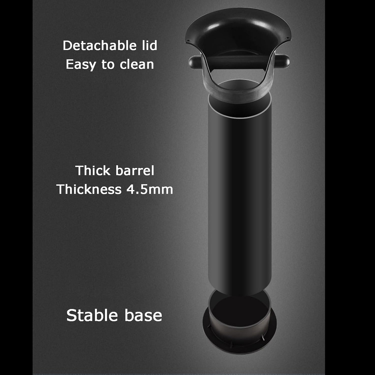 Coffee Grounds Knock Box, with Brushes Garbage Bags and Towels Espresso Ground Bin, for Teahouse Dessert Shop Household(Black) - Black image number 5