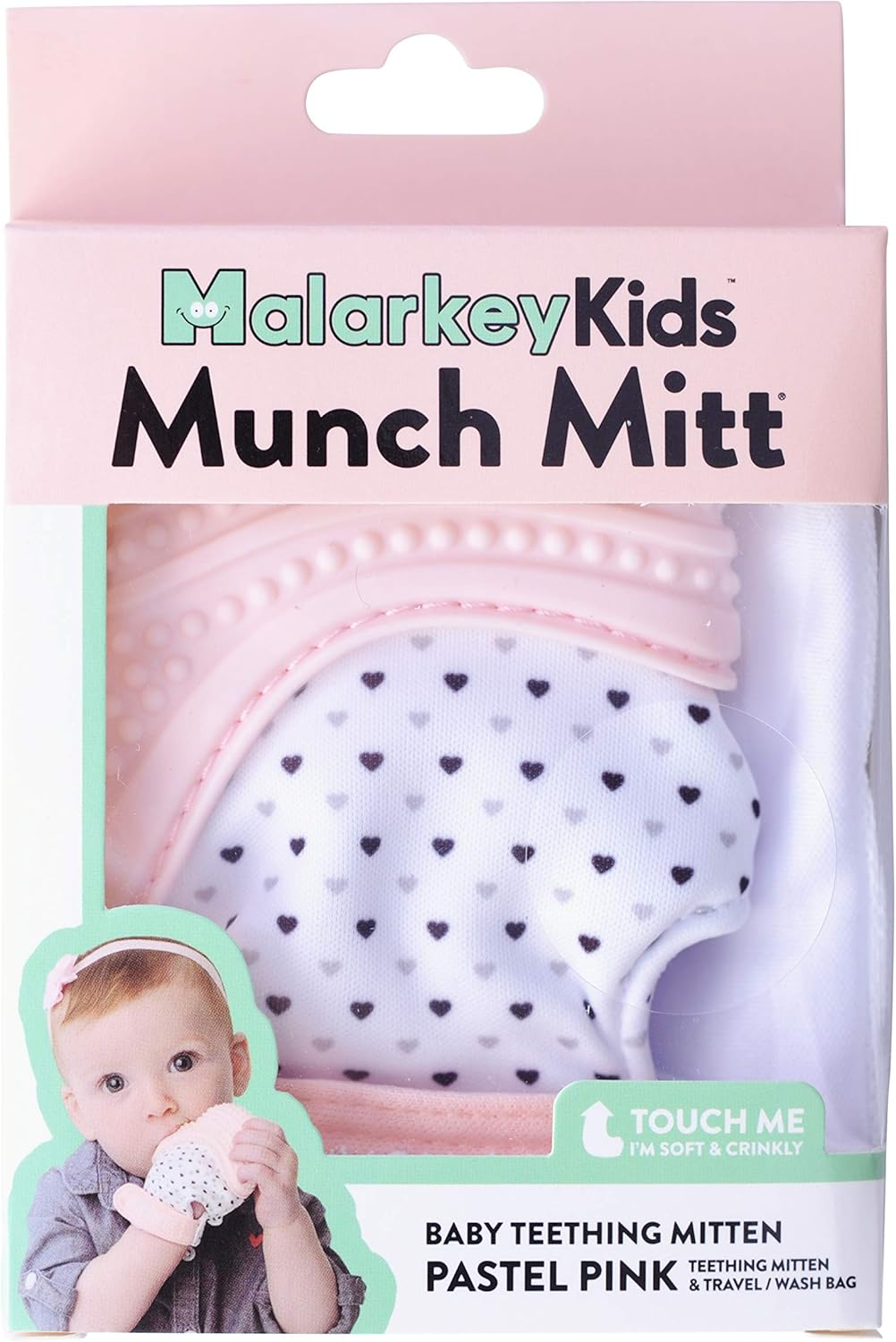 Munch Mitt Sensory Teething Mitten, Pink image number 3