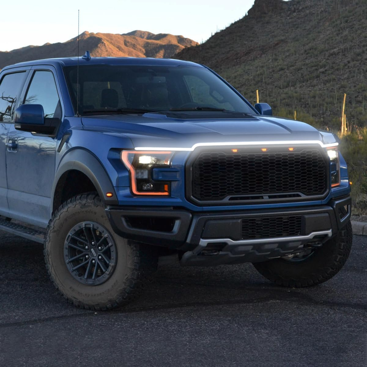 Dynamic Car Hood Light Strip, 59/71/79 Inches Flexible Exterior Car LED Strip Lights Waterproof Car Led Hood Light Daytime Running Light Strip for Cars, Trucks (White)