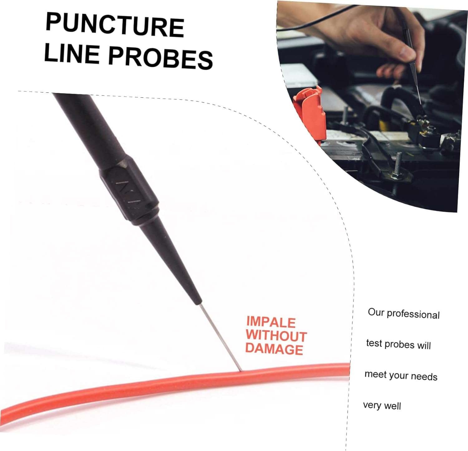 DOITOOL 10Pcs Automotive Test Probe Ultra-Fine Car Test Lead for Maintenance Tester Puncture Wire Tool for Car Circuit Testing Random Color image number 6