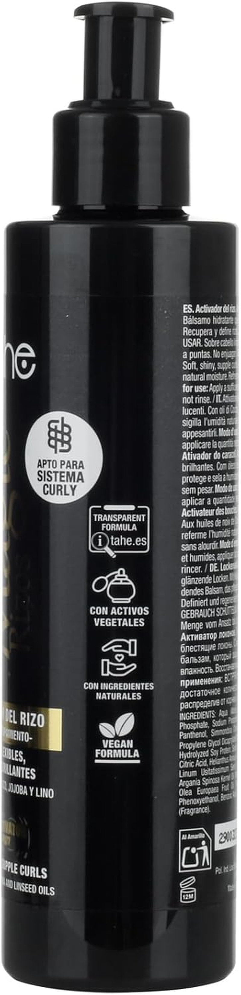 Tahe Magic Rizos Anti-Frizz Curl Activator with Coconut, Jojoba and Linseed Oil (200 Ml)