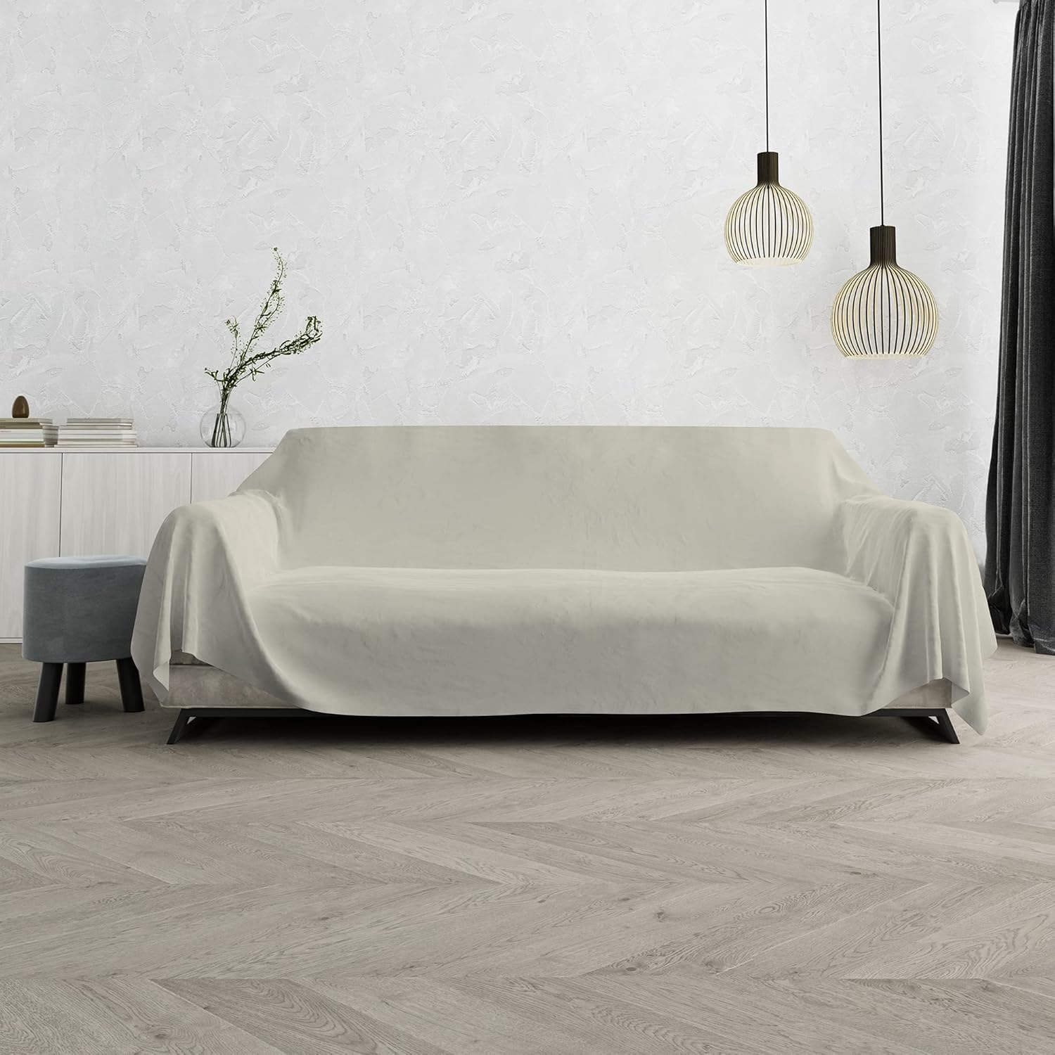 Italian Bed Linen Max-Color Plain Cream Bedspread 270 X 300 Cm image number 4