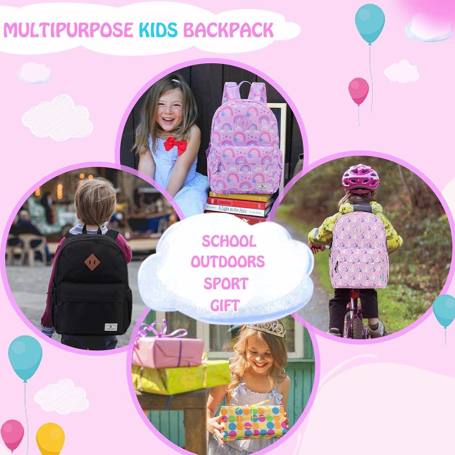 VX VONXURY Toddler Backpack for Boys Age 2-6，Small Kids Preschool Book Bag for Kindergarten Girls Fit A4 Folder - Black image number 2