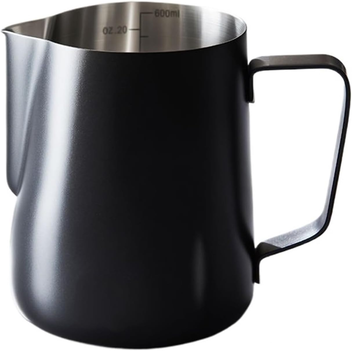 600ML White Frother for Milk Jug Home and Kitchen Milk Pitcher Portable Stainless Steel Coffee Cups Coffee and Tea Tools(White 350ML)