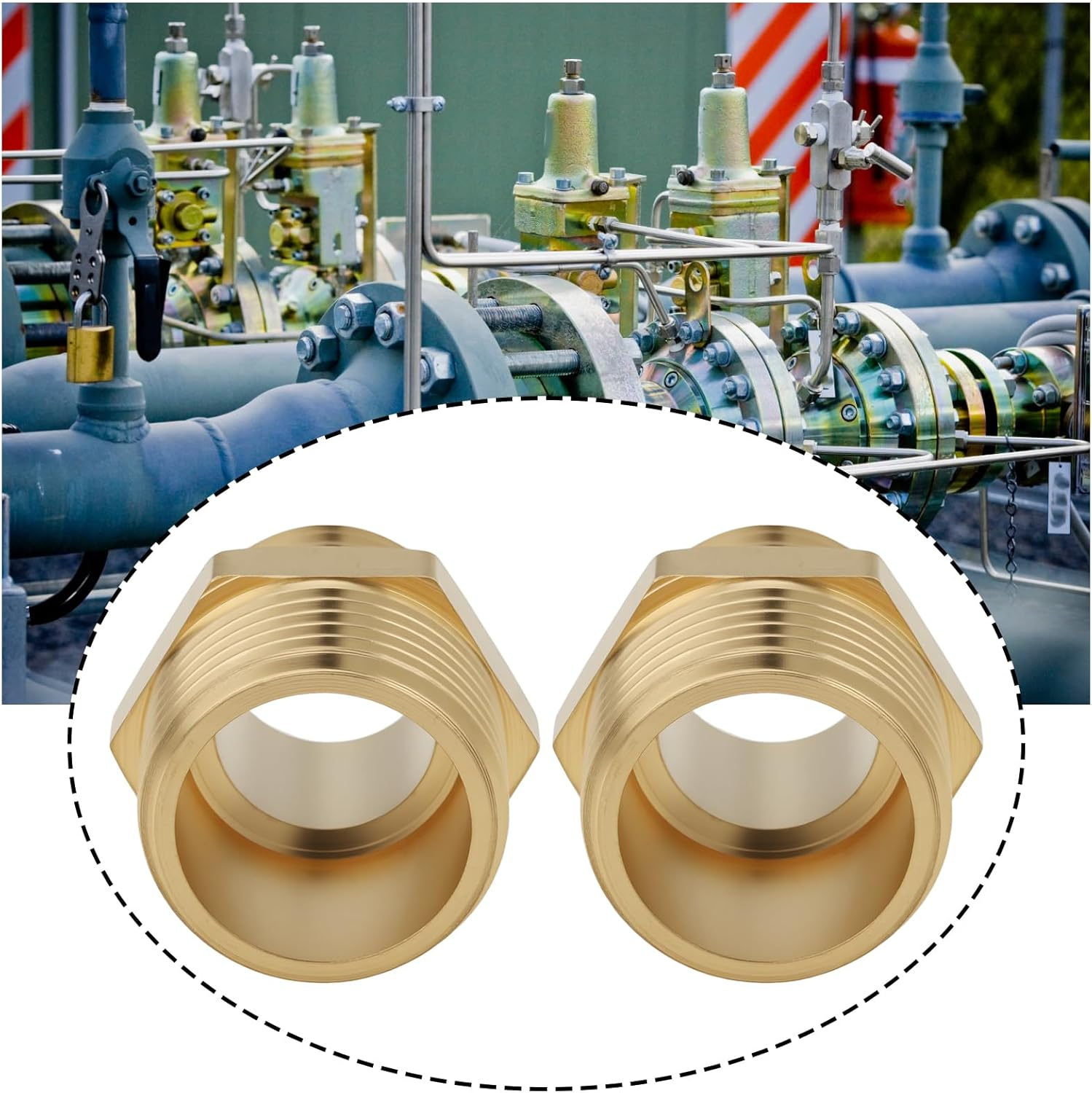 SG Store 4Pcs Male BSP 3/8 to 1/4 Inch Brass Adapter for Liquid Gas Pipe System Connection