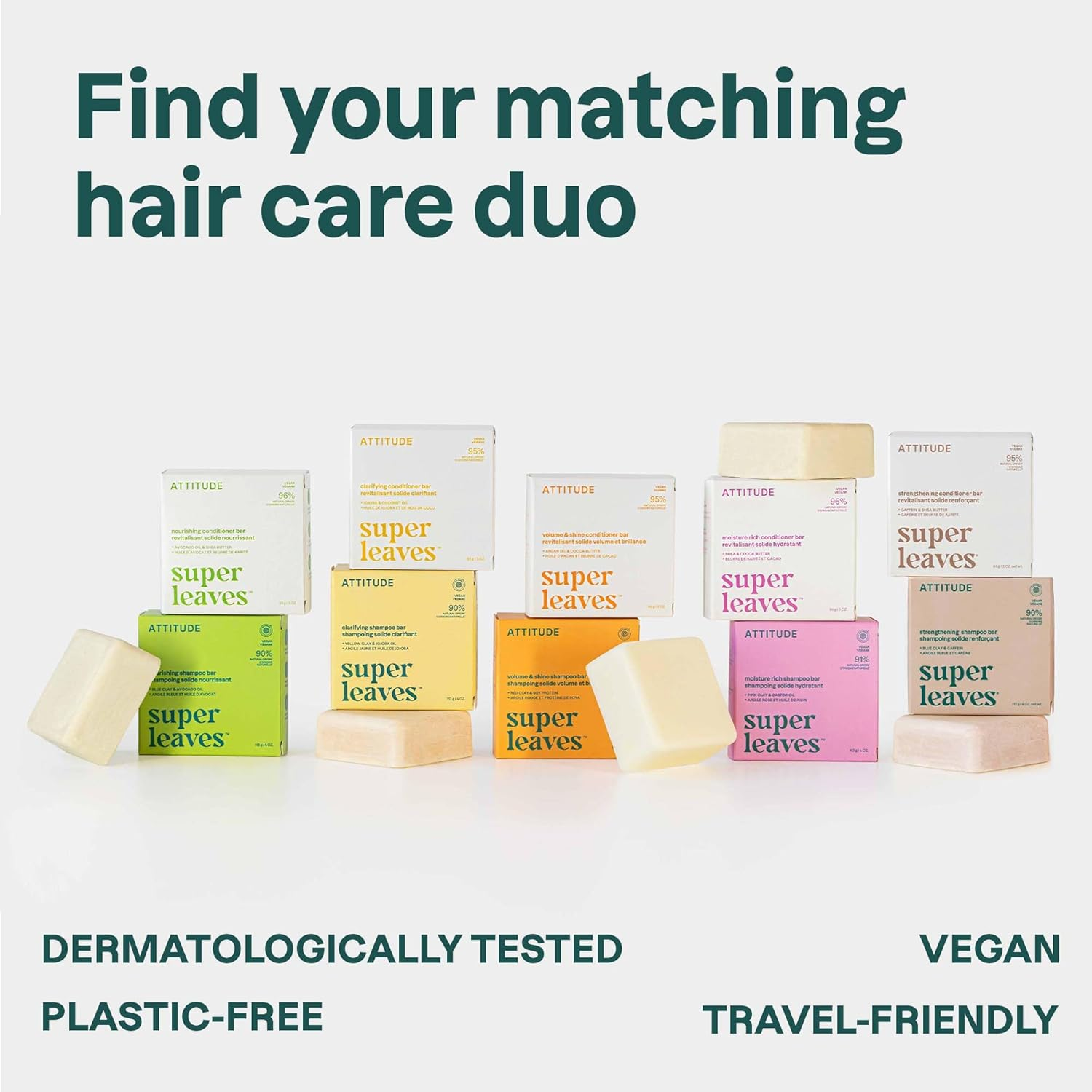 ATTITUDE Volume & Shine Shampoo Bar, Natural Origin, for Thin and Flat Hair, Soy Protein & Red Clay, EWG Verified & Clean Ingredients, Vegan, Orange Blossom & Eucalyptus, 4 Oz image number 5