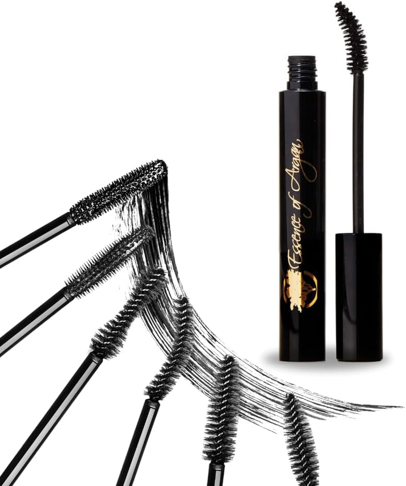 Essence of Argan Lash Conditioner Mascara with 100% Pure Organic Ecocert Argan Oil - Waterproof Black Mascara with Beeswax and Candelilla for More Volume & Longer Stronger Lashes (0.25 Oz)