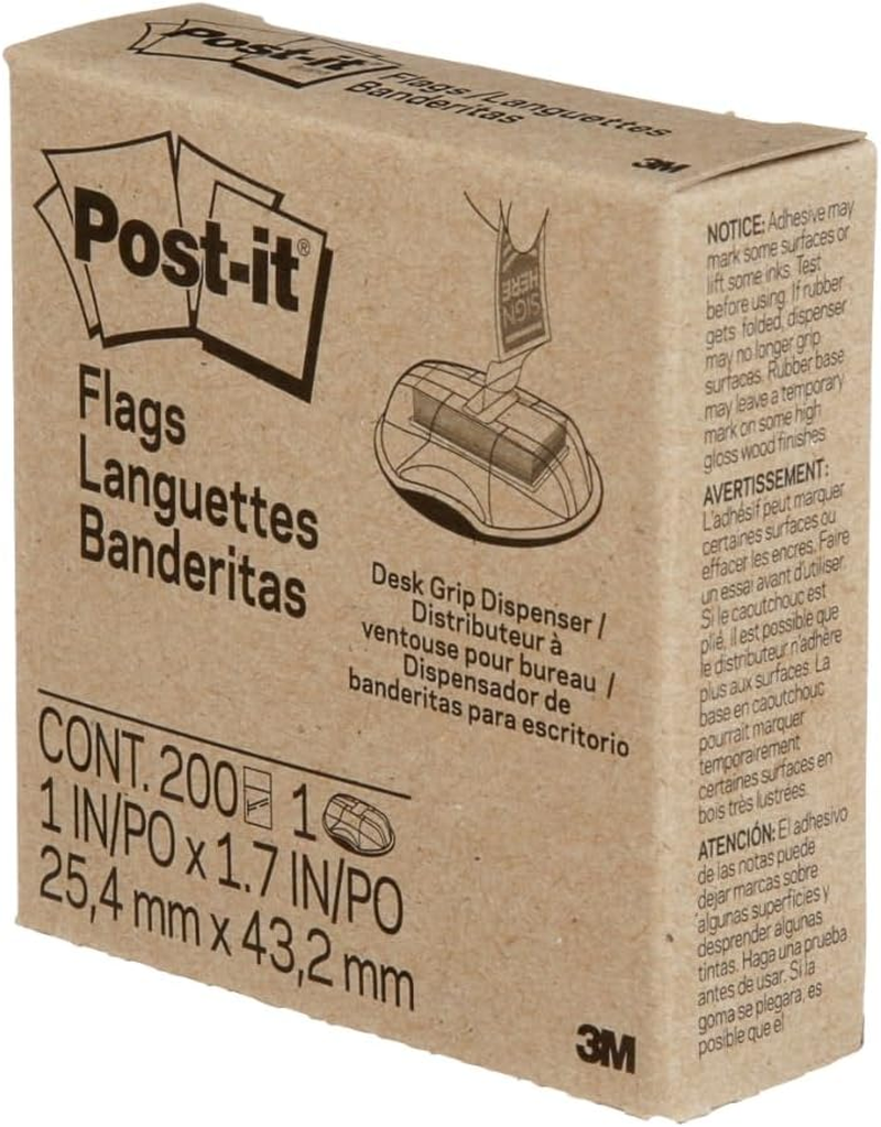 Post-It Message Flags, Sign Here, Red, 1-Inch Wide, 200/Desk Grip Dispenser, 1-Dispenser/Pack image number 2
