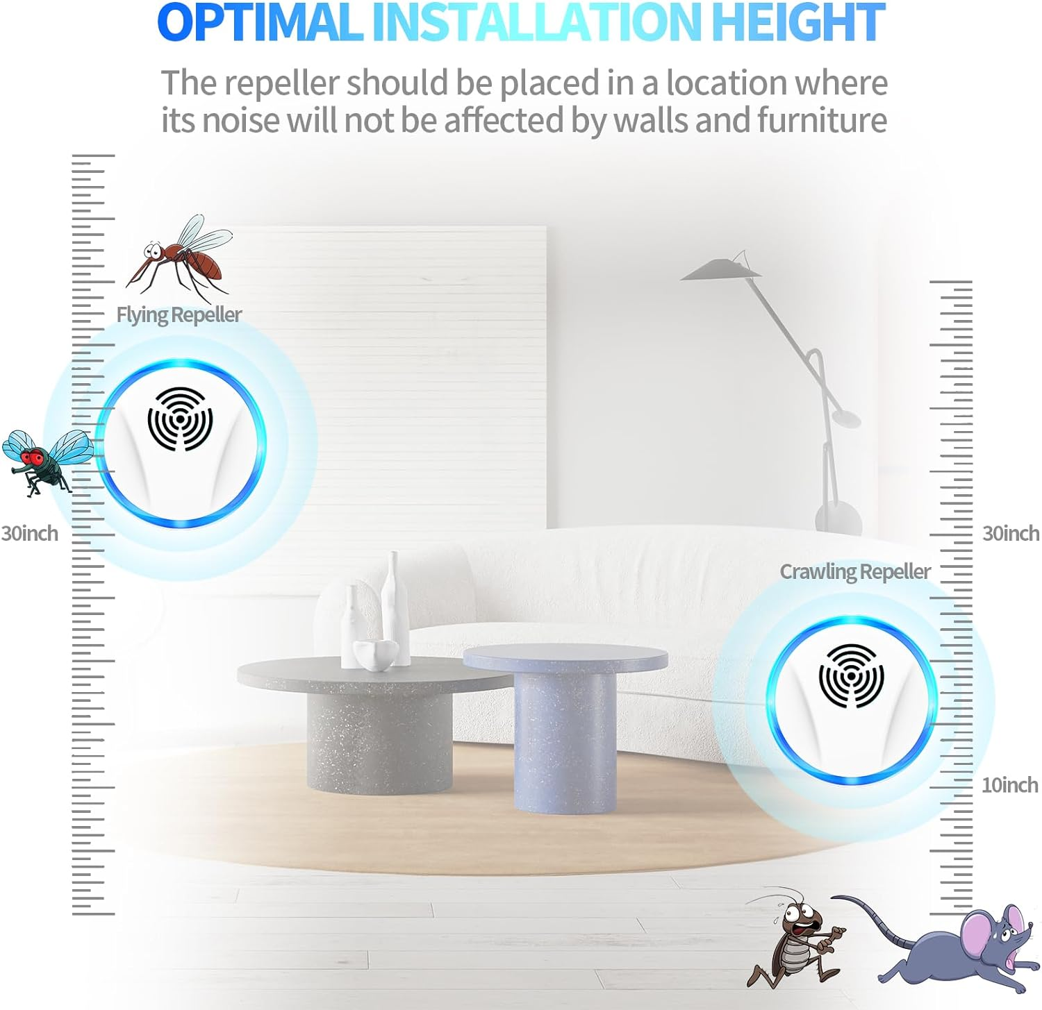 Lickoon 6 Packs Ultrasonic Pest Repeller, Electronic Pest Repeller, Indoor Pest Control for Insects, Cockroaches, Mice, Spiders, Ants, Insects, Pest Repeller image number 1