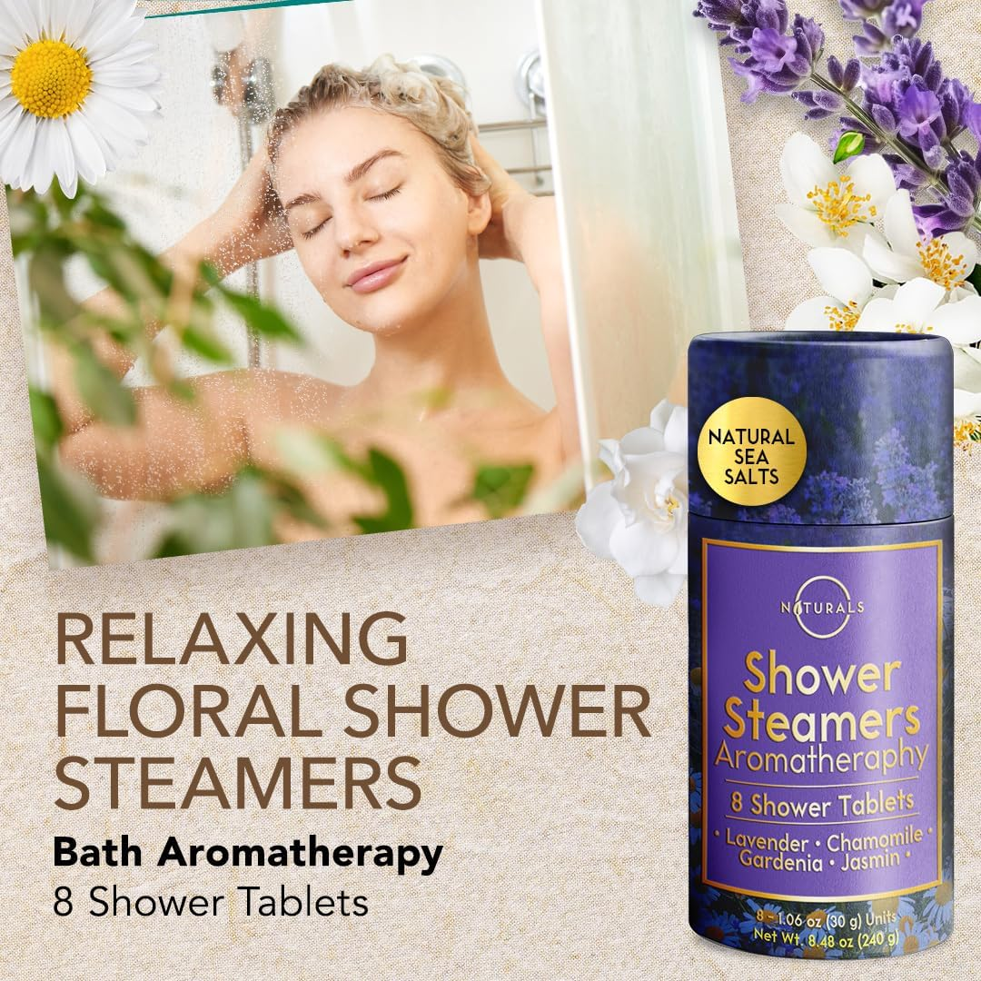 Shower Steamers Aromatherapy - Birthday Gifts for Women and Men - Shower Bombs Aromatherapy, Spa Day Essentials, Relaxation Spa Gifts - Self Care Stocking Stuffers (Lavender 8 Count) image number 1