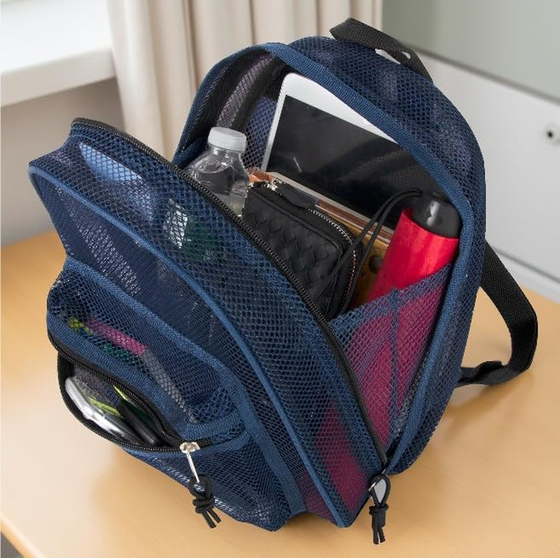 Mini Mesh Backpack for Women, Girls for School, Beach Toys, Pool, Swimming Gear; Mini Transparent Backpacks image number 3