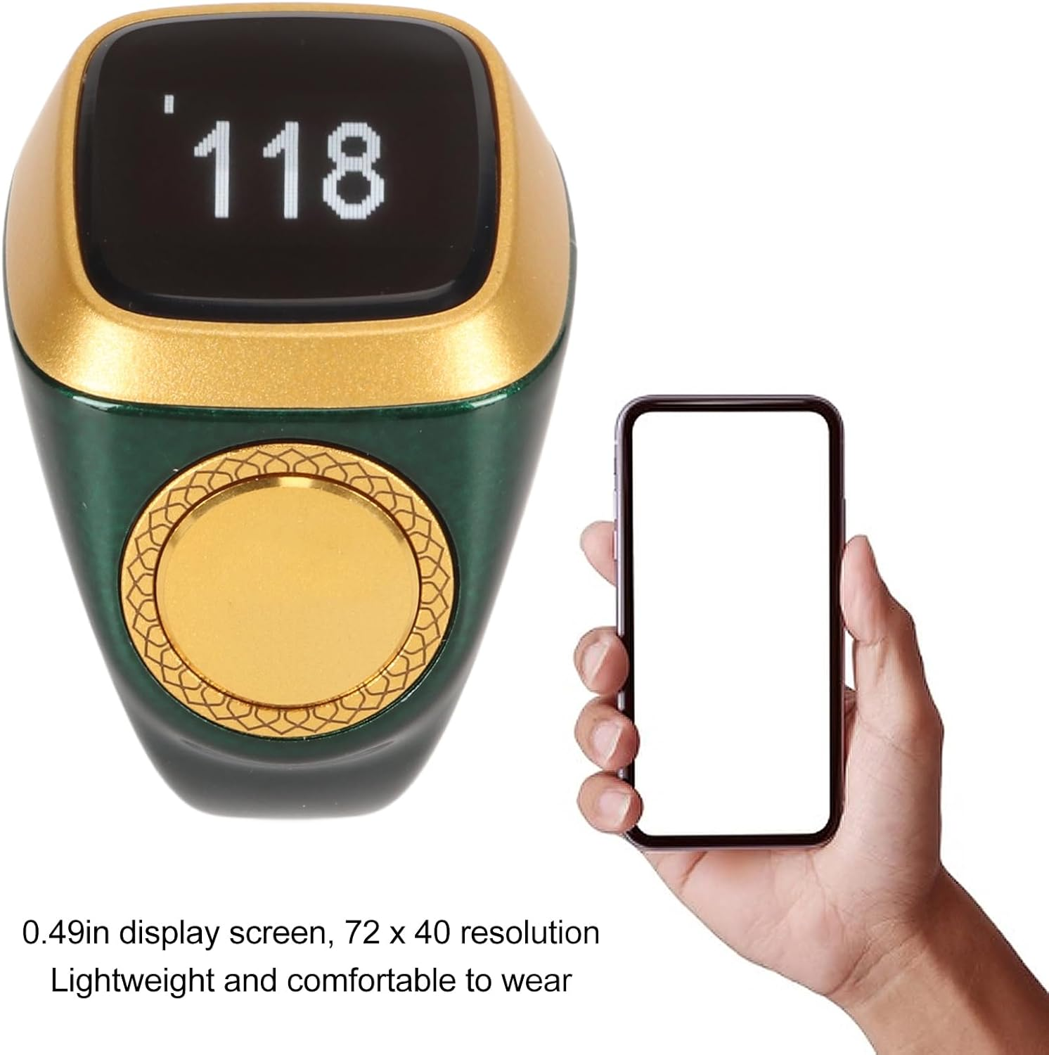 Digital Finger Counter Handheld Counter Clicker Pitch Counter for Accurate Tracking When Training, Knitting, Fishing, and Rowing, Beeps at Each Count of 33, 66, 99 or (Green) image number 5
