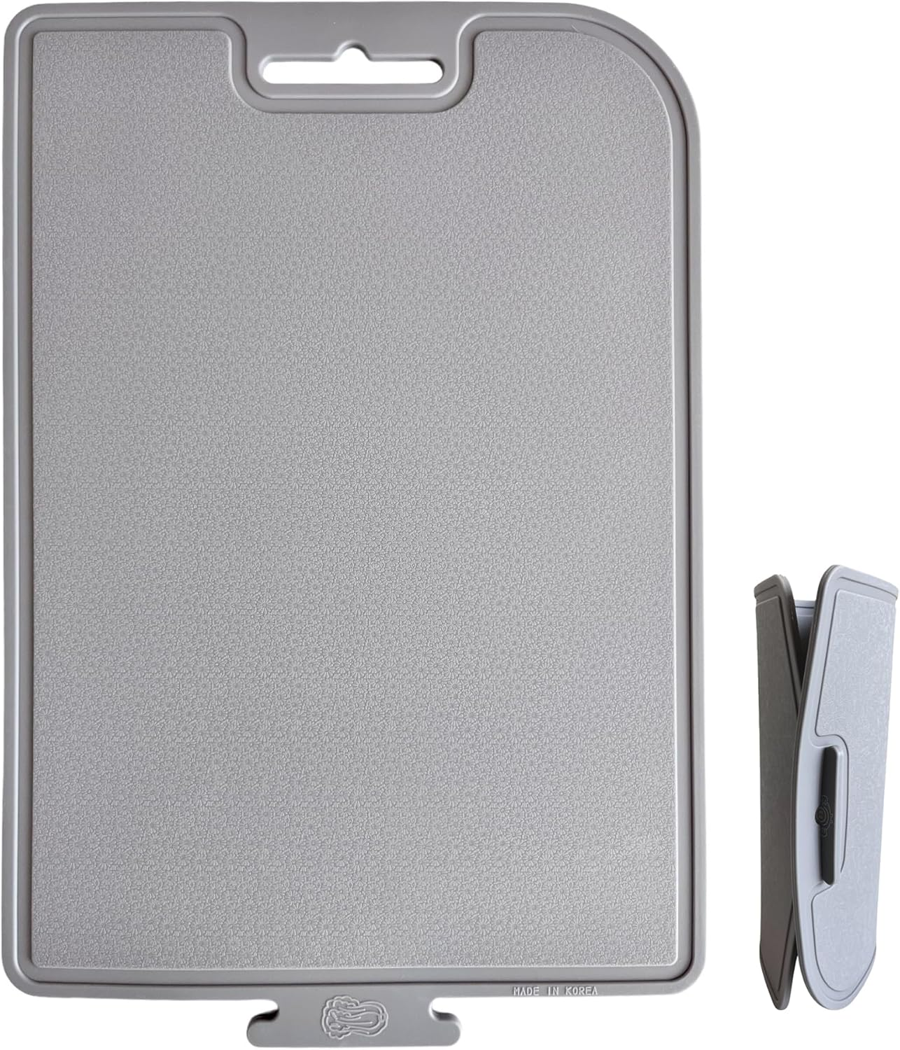 Korean Made Thick Silicone Double-Sided Usable Cutting Board 14.3" X 9.7" Foldable Design Drip Groove Grip Handle Dishwasher Safe 1PCS (Mint)