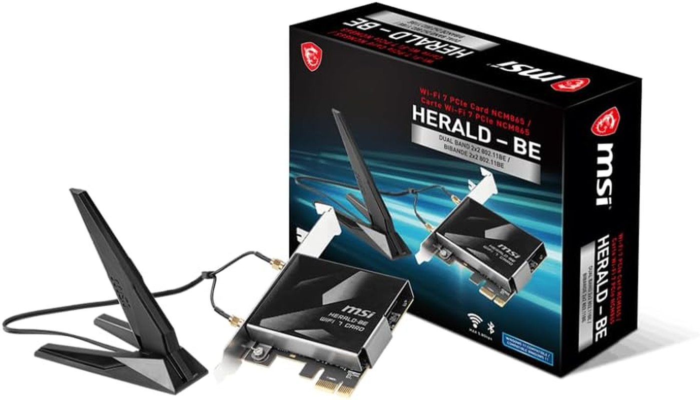 MSI Herald-Be WI-FI 7 MAX (Wi-Fi 7, 802.11BE, Bluetooth 5.4, Pcie, Multi-Link Operation Technology, External Antenna) image number 4