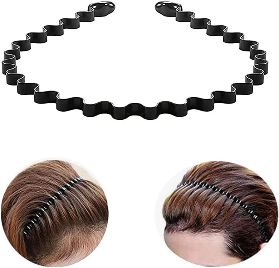 Metal Headbands for Men & Women Headband for Washing Face Make up Skicare Hair Band Wavy Spring Fashion Sports Head Bands