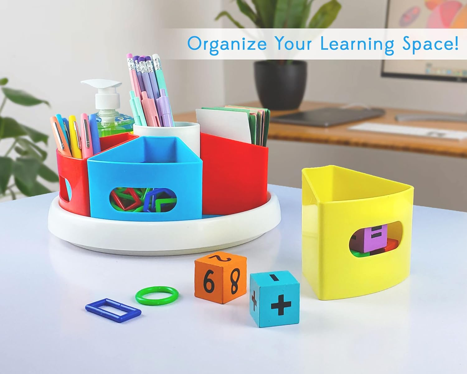 Creative Caddy Rotating Art Supply Organizer, Kids Desk Organizer, Art Caddy, Crayon Holder Marker Organizer, Art Organizers and Storage, Kids Art Desk Accessories, Homeschool Supplies image number 2