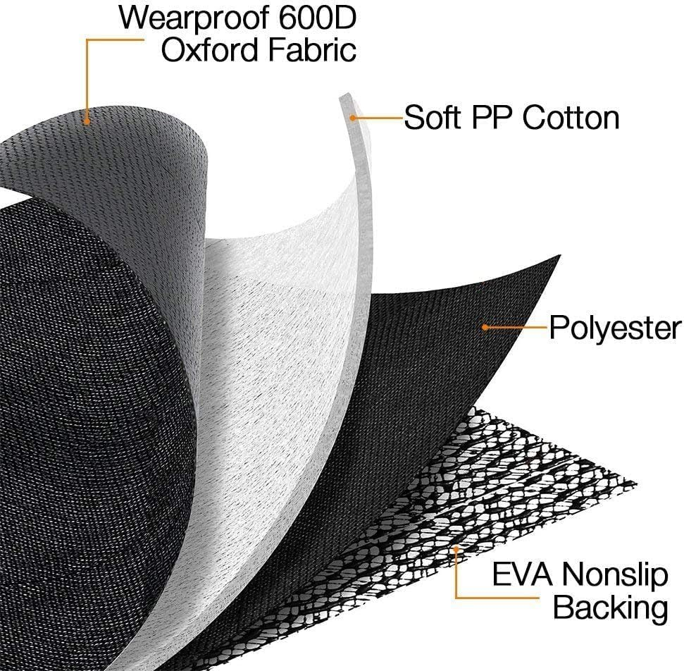 Dog Car Seat Cover Hard Bottom, Waterproof Pet Car Seat Cover Dog Car Hammock for Suvs Sedans Vans, Non-Slip Large Size Universal Fit Dog Seat Cover with Bumper Flap & Side Protectors, Black image number 6