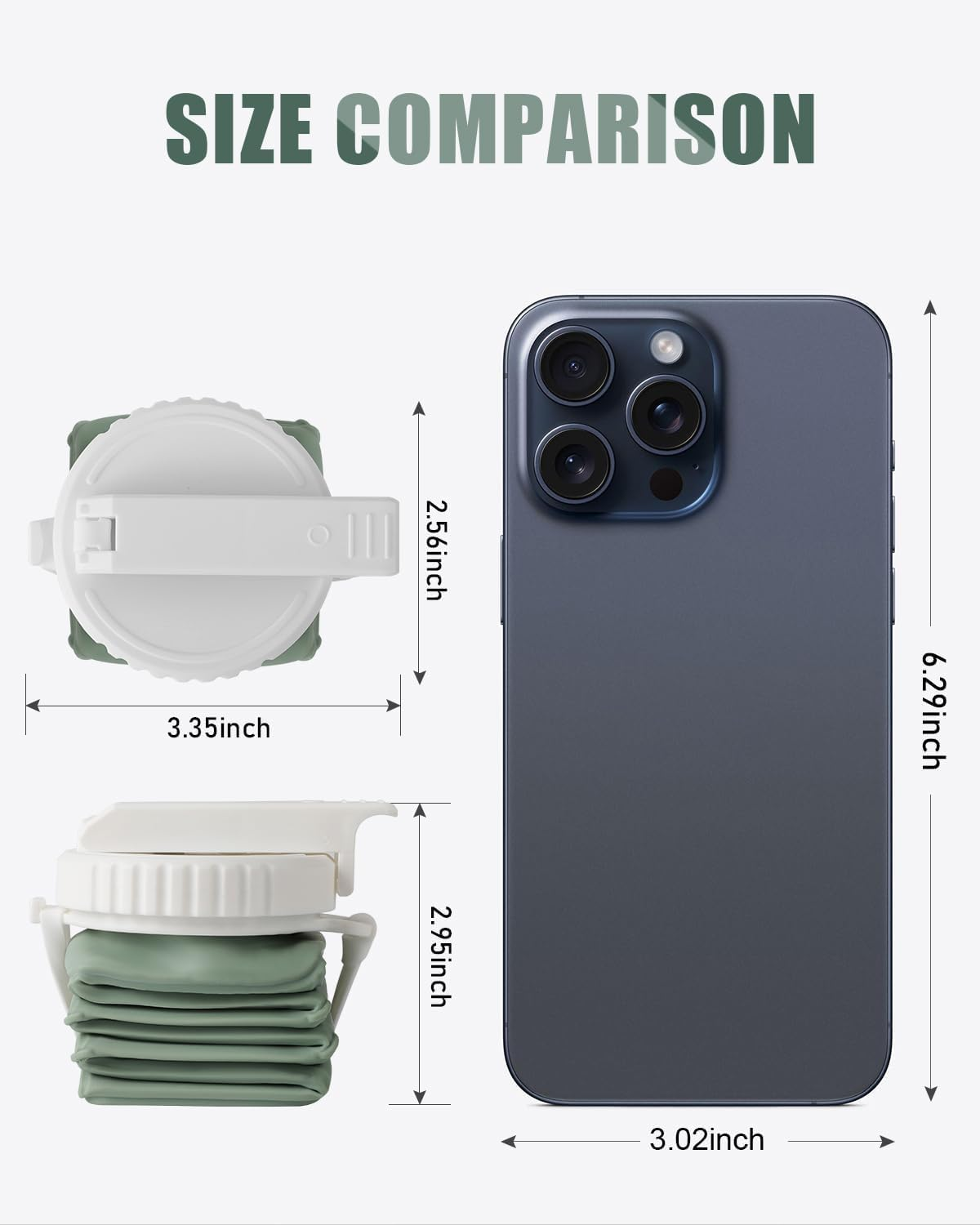 2 Pieces Collapsible Water Bottles 620Ml - Foldable & Reusable BPA Free Travel Water Bottles, Must-Have Travel Accessories for Travel, Sports & Kids | Foldable Water Bottle Set in Green & Pink image number 5