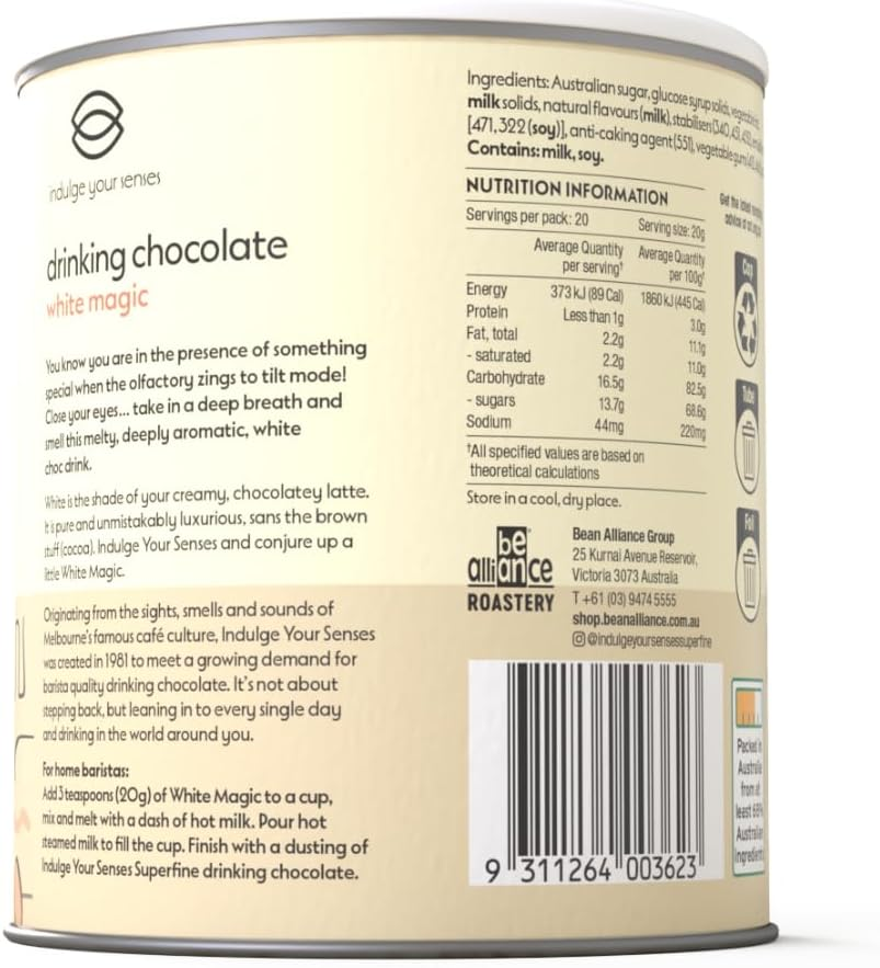 Indulge Your Senses Drinking Chocolate White Magic 400G image number 3