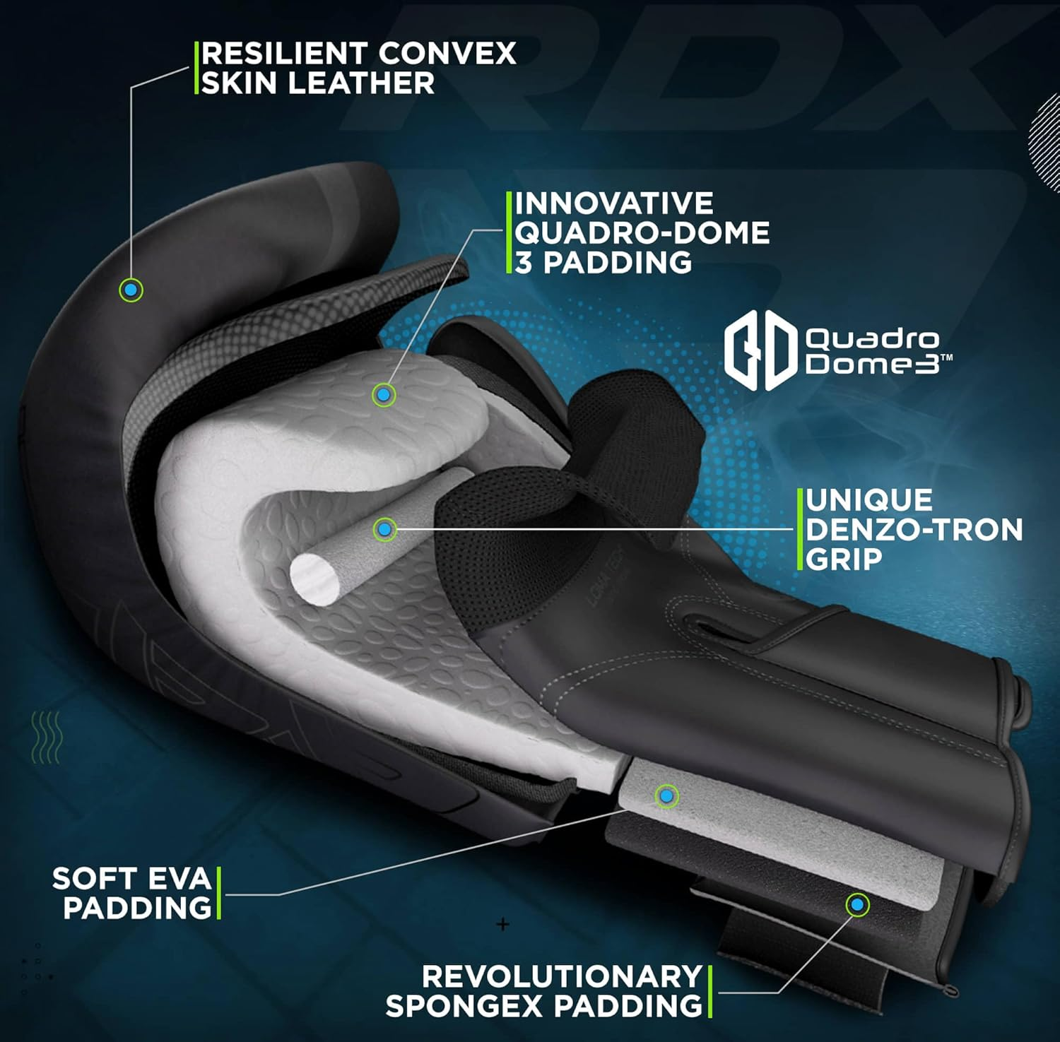 RDX Kids Boxing Gloves Sparring and Muay Thai Maya Hide Leather, Kara Patent Pending Junior Training Mitt for Kickboxing, Punch Bag, Focus Pads, MMA, Thai Pad, Double End Ball Punching Fight Gloves image number 6