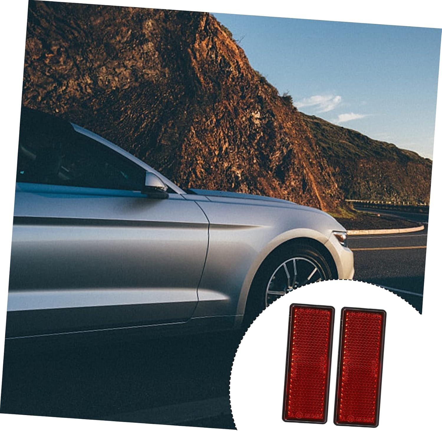 Gatuida 10Pcs Car Reflective Strips Self-Adhesive Reflective Tape for Car Mirrors Weatherproof Warning Tapes image number 5