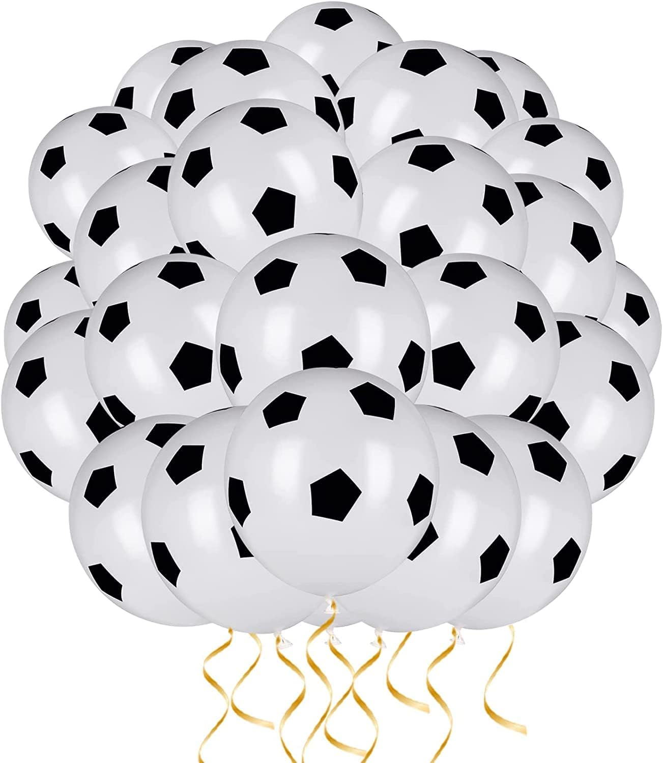 16 Pcs Black Soccer Latex Balloons 12 Inch Football Balloons,Black White Soccer Balloons,Birthday Balloons for Sport Theme Party，World Cup Party Kids Birthday Party，Football Fans Party Supplies image number 5